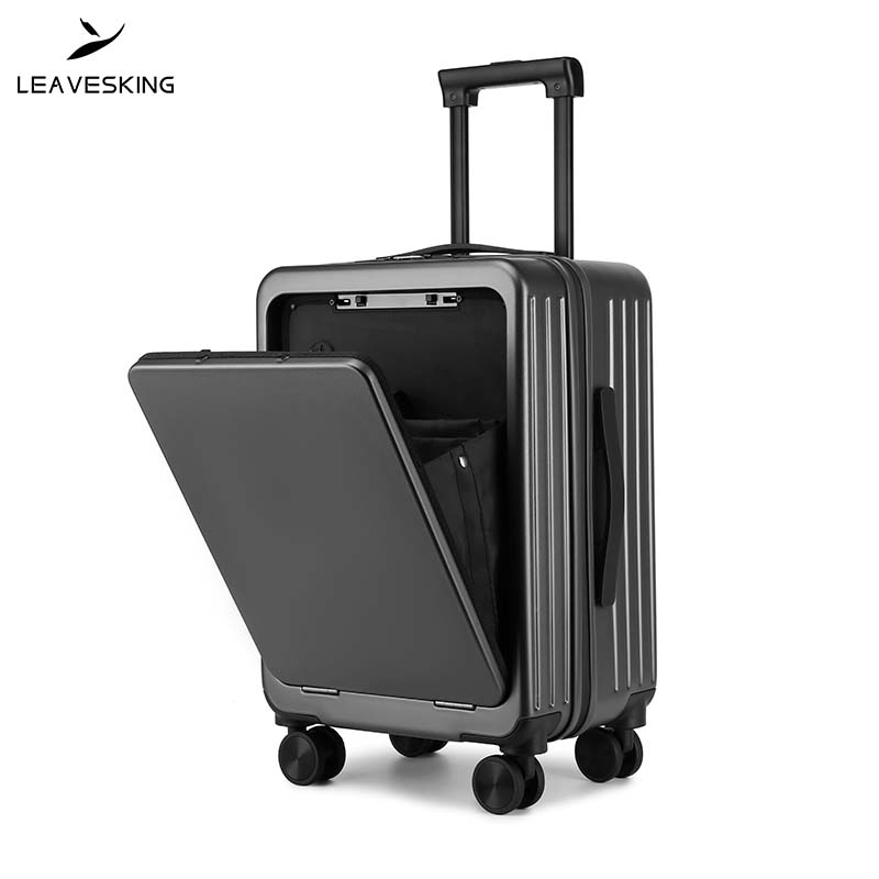 LV-1355A LeavesKing Front-Opening Waterproof Zipper Travel Suitcase