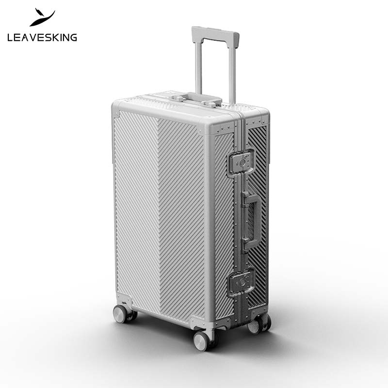 LV-1908 LeavesKing Aluminum-Magnesium Wide Trolley Luggage