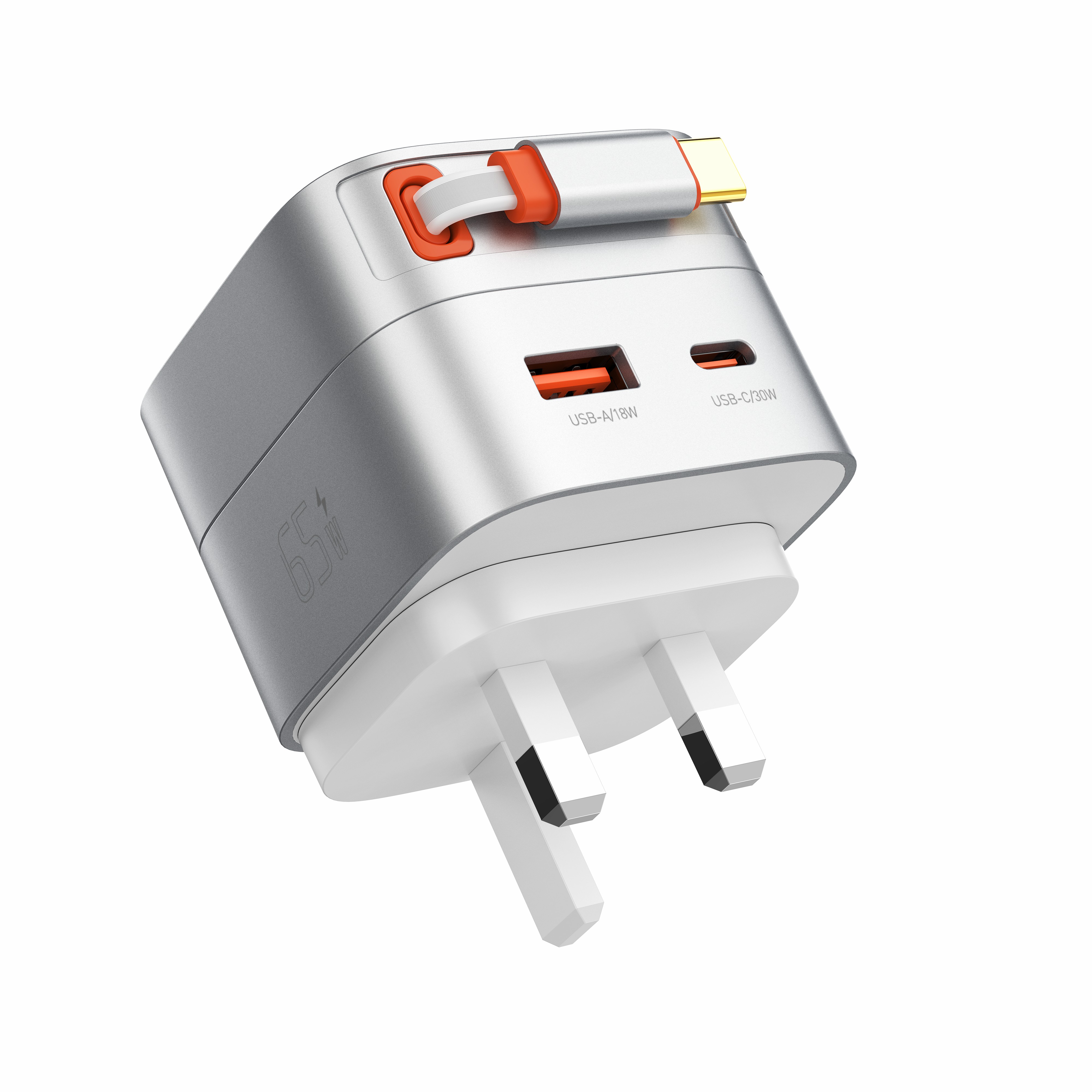 LDNIO Q10 Retractable Wall UK Charger 65W PD Fast Charger with Type-C Portable Adapter with US Plug