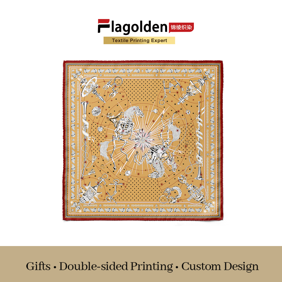 Flagolden Custom Printed Square Scarves Silk Scarves