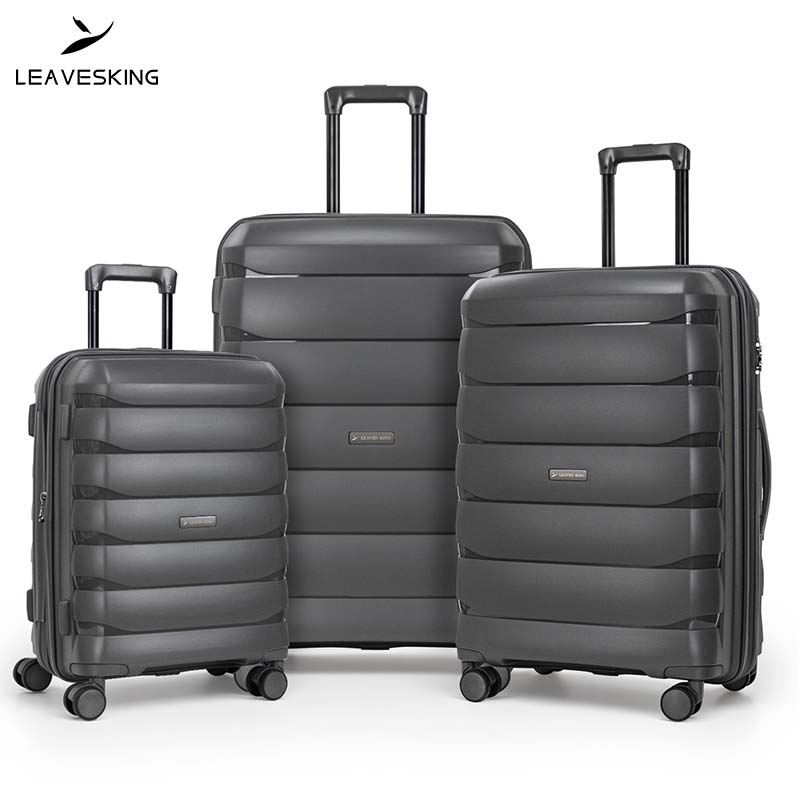 LV-2508 Leavesking PP Suitcase 3-piece Set with front packet