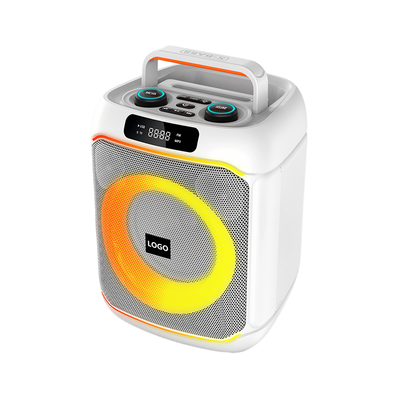 Portable colorful lights speaker with handle