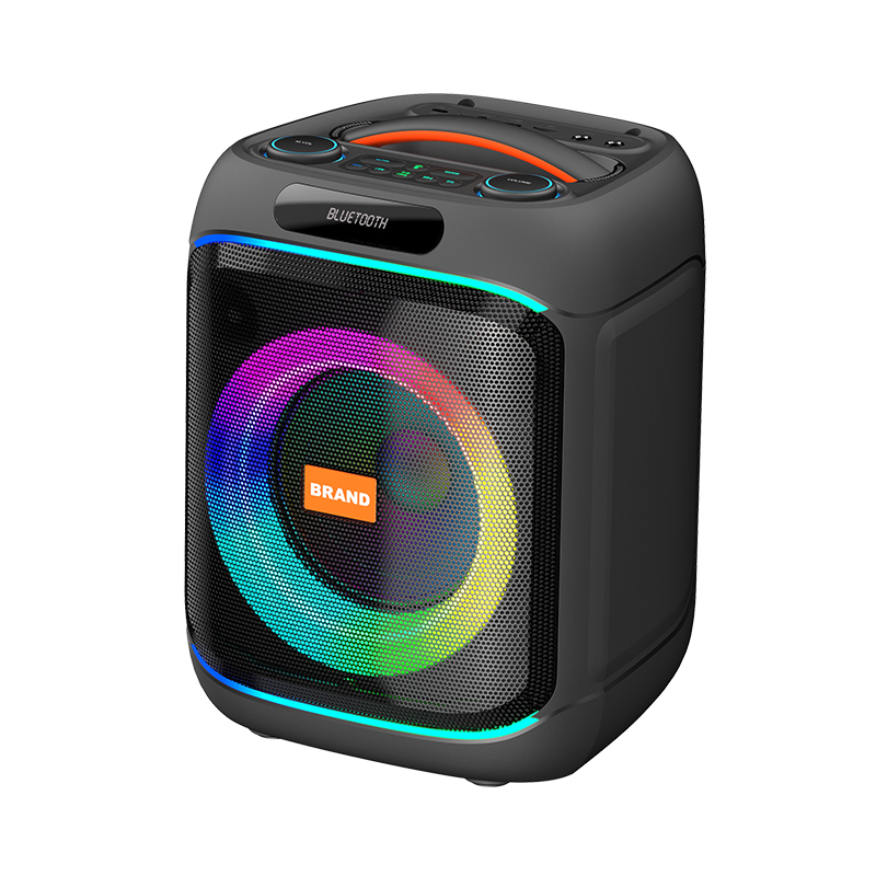 Portable colorful lights speaker with handle
