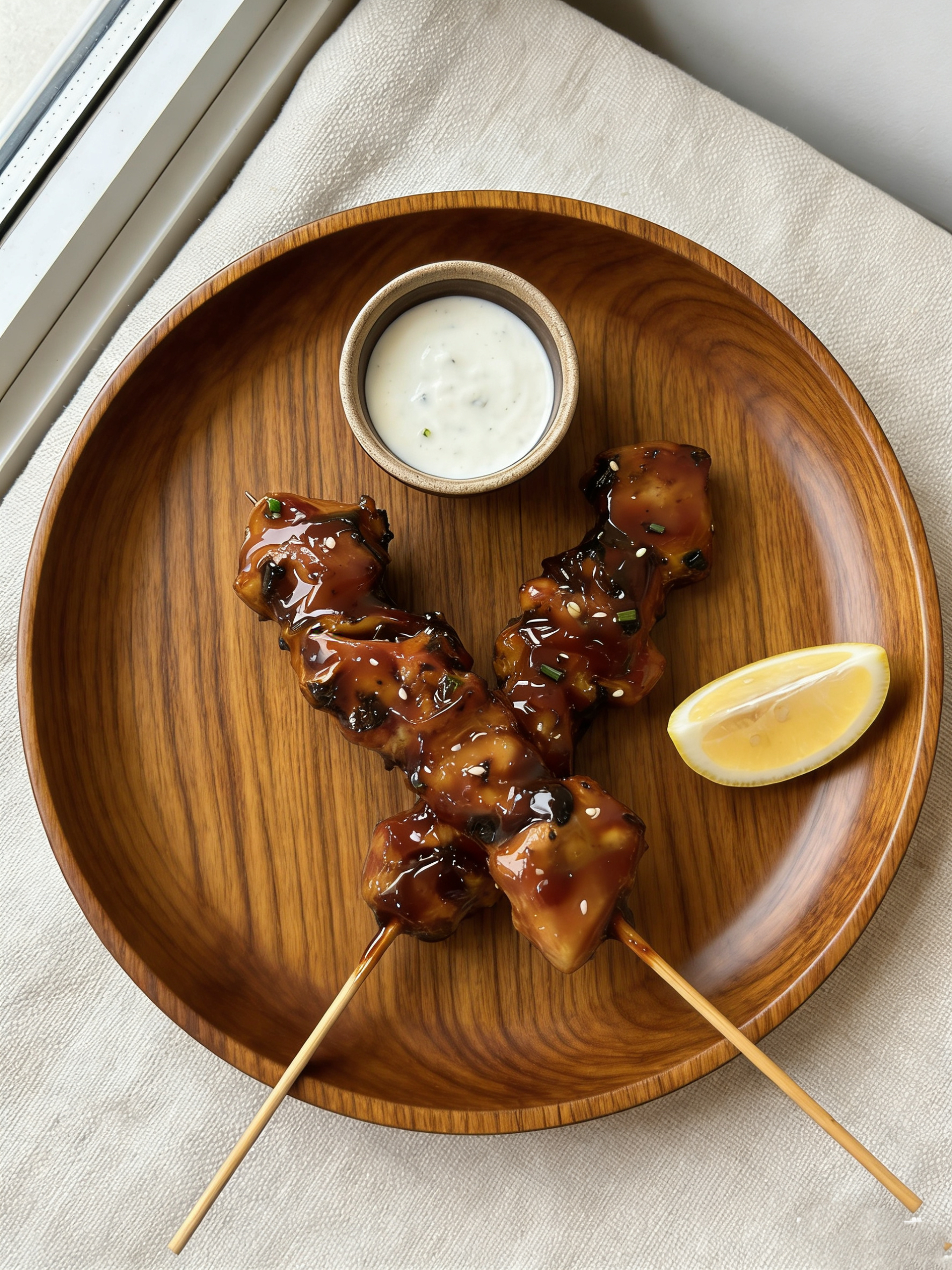 Charcoal-Grilled Savory Sauce Leg Meat Skewers