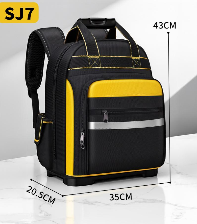 Haslor Tool Backpack With Reflective Strip Tool Holder Large Capacity Storage Oxford Water Repellent