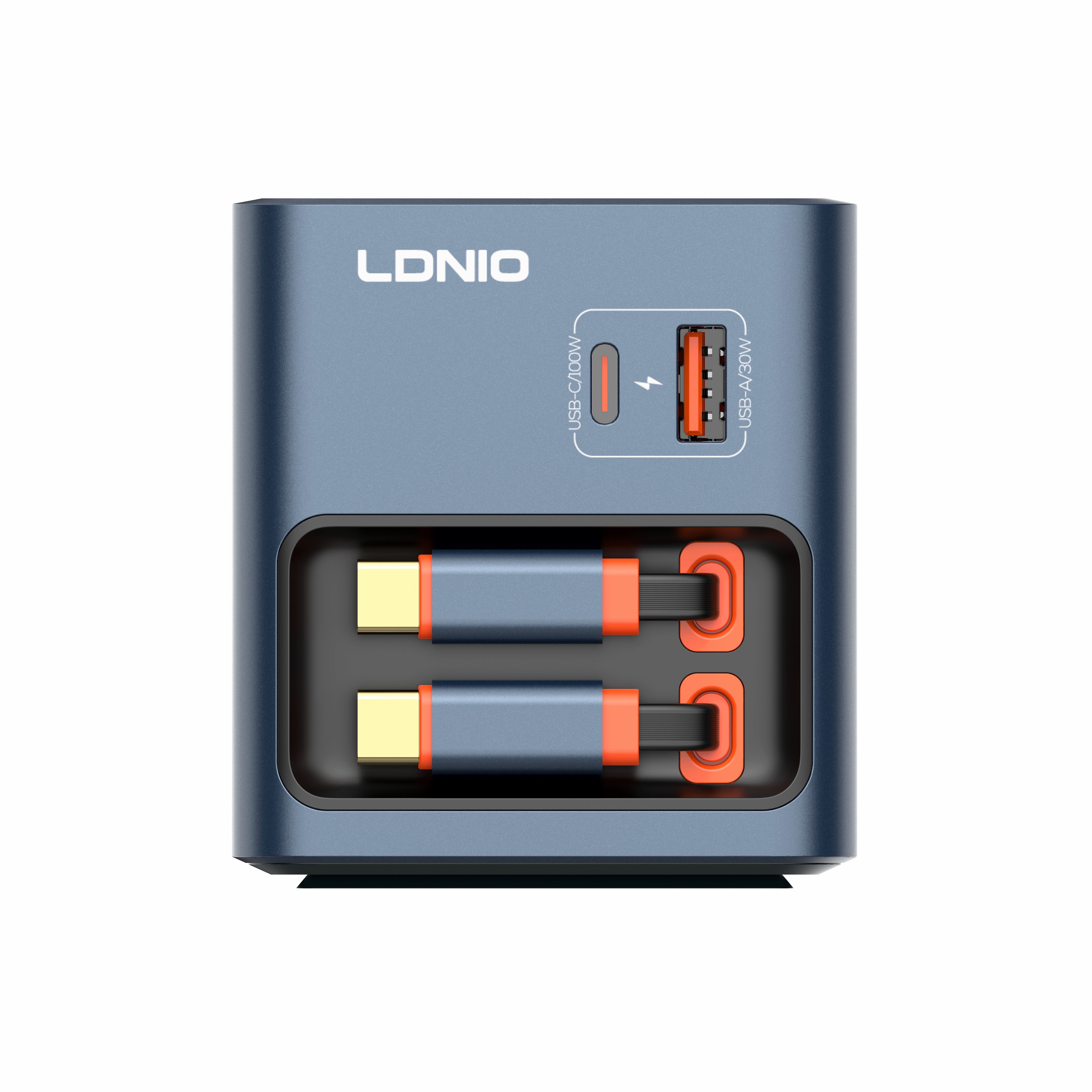 LDNIO Q16 Retractable Wall US Charger 100W PD Fast Charger with Type-C Portable Adapter with US Plug