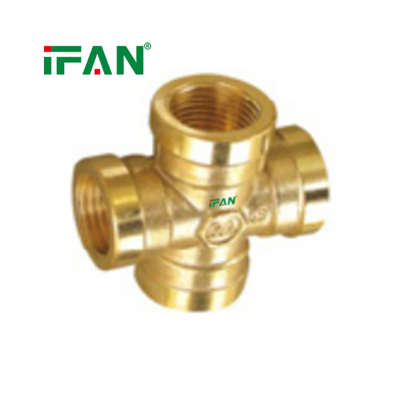 IFAN Customized Cross Tee Brass Fittings Brass Pipe Fitting