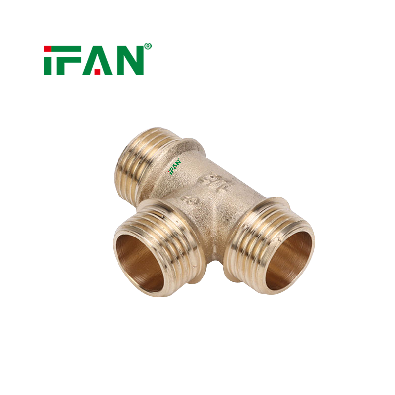 IFAN Customized Male Tee Brass Fittings 02 Brass Pipe Fitting