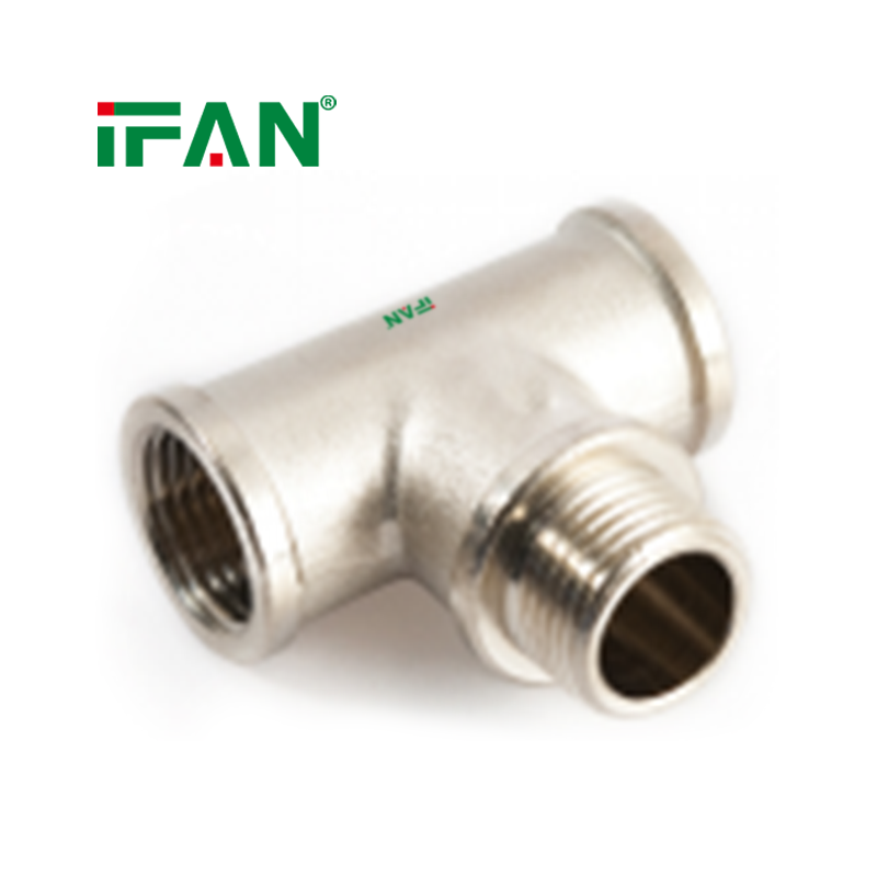 IFAN Manufacturer Male Tee Electroplating Brass Tube Fittings 02 Brass Pipe Fitting