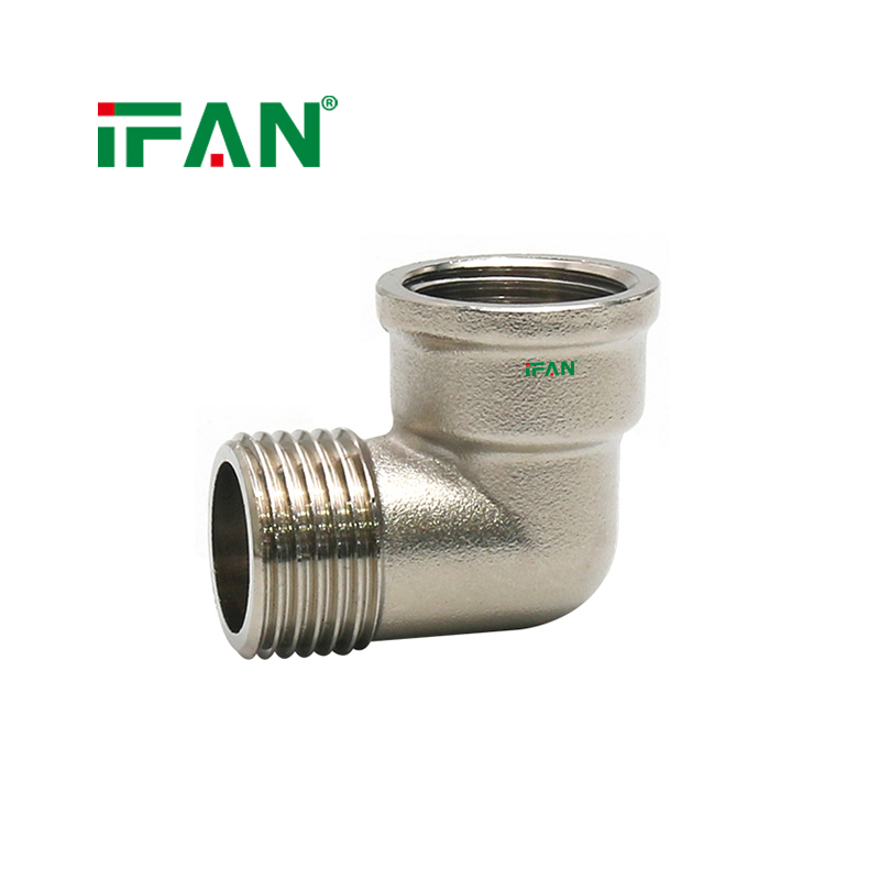 IFAN Free Sample 02 Electroplating Brass Tube Fittings Male Elbow Brass Pipe Fitting