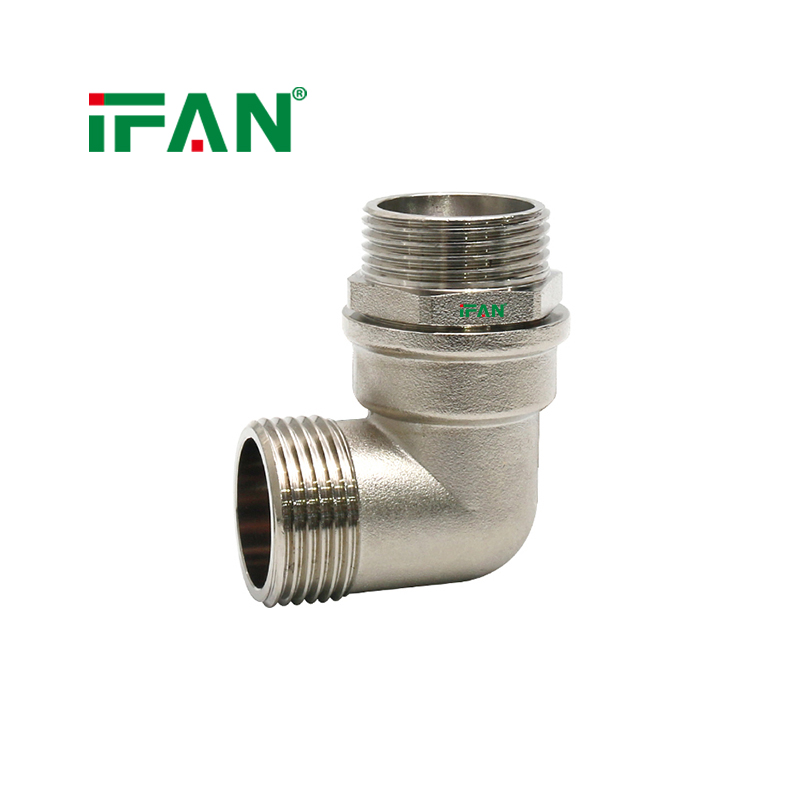 IFAN Free Sample Male Elbow 02 Electroplating Brass Fittings Brass Pipe Fitting