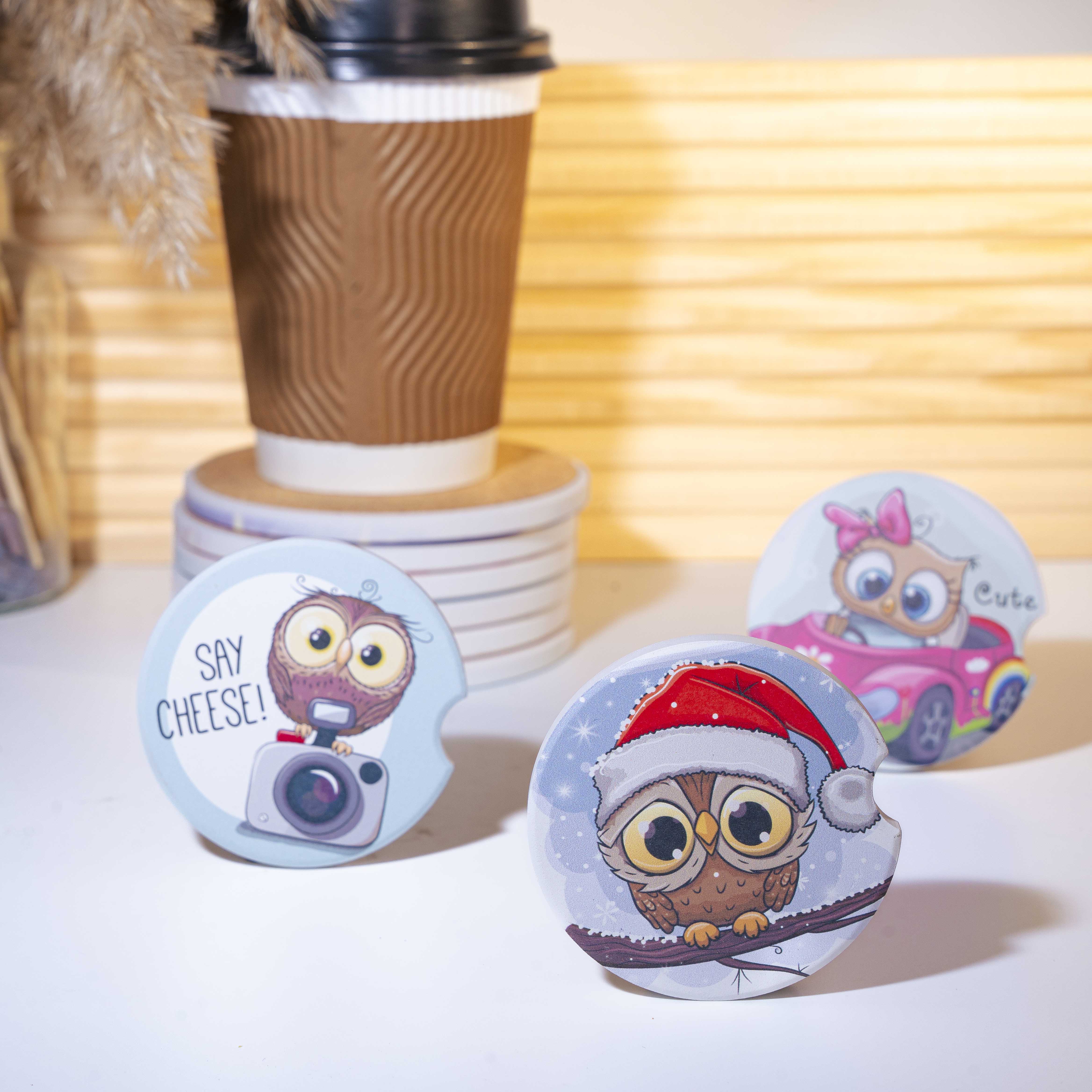 Wholesale Custom Non-Slip Absorbent Ceramic Coffee Coasters