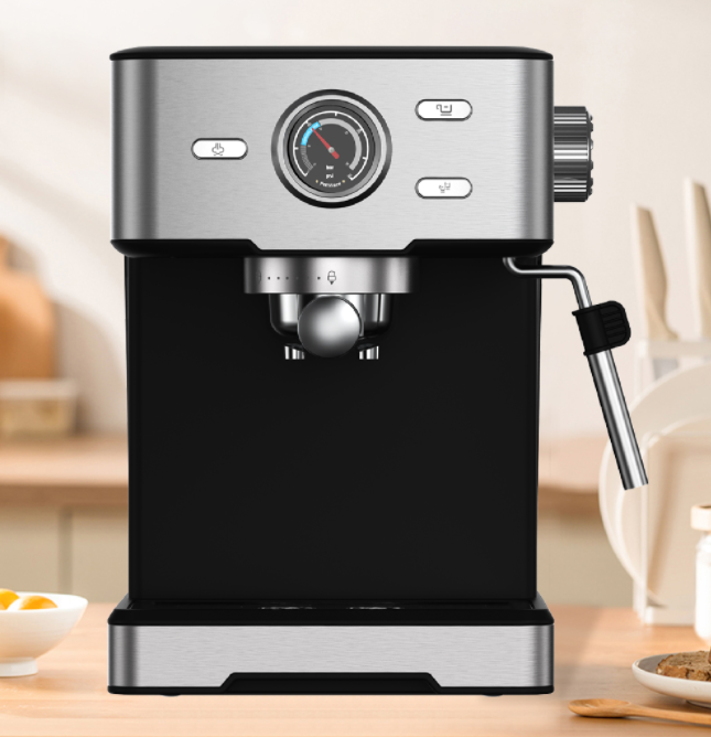 TC51C Espresso Machine, Button Controls, Pressure Gauge, Customizable Cup Size, Steam/Hot Water