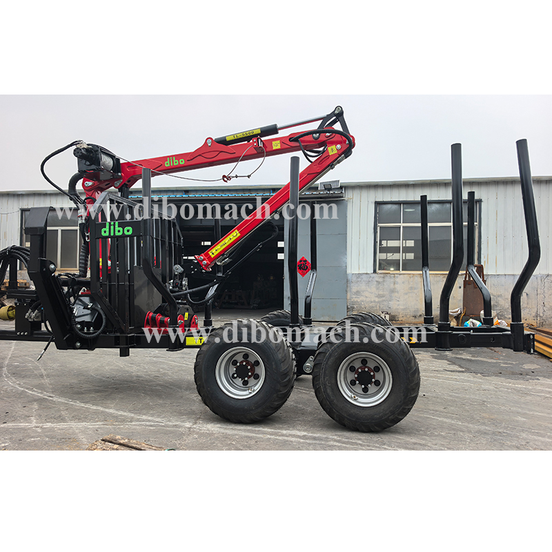 DIBO 5.5m hydraulic timber crane with 6ton Log trailer