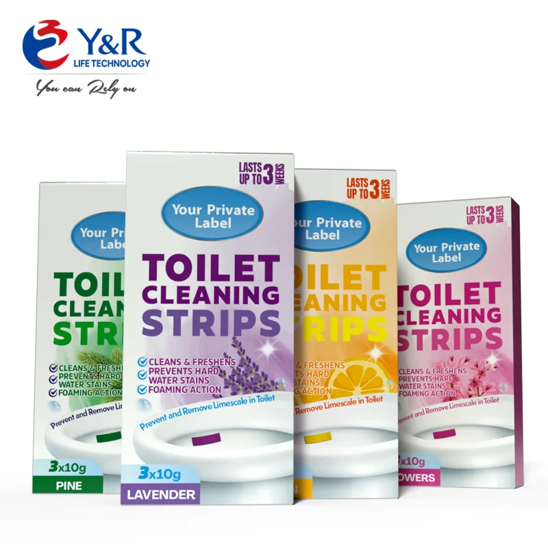 Toilet cleaning strips