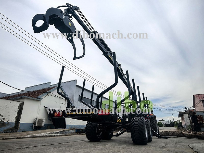 DIBO 7.8m heavy duty hydraulic timber crane with 14ton Log trailer