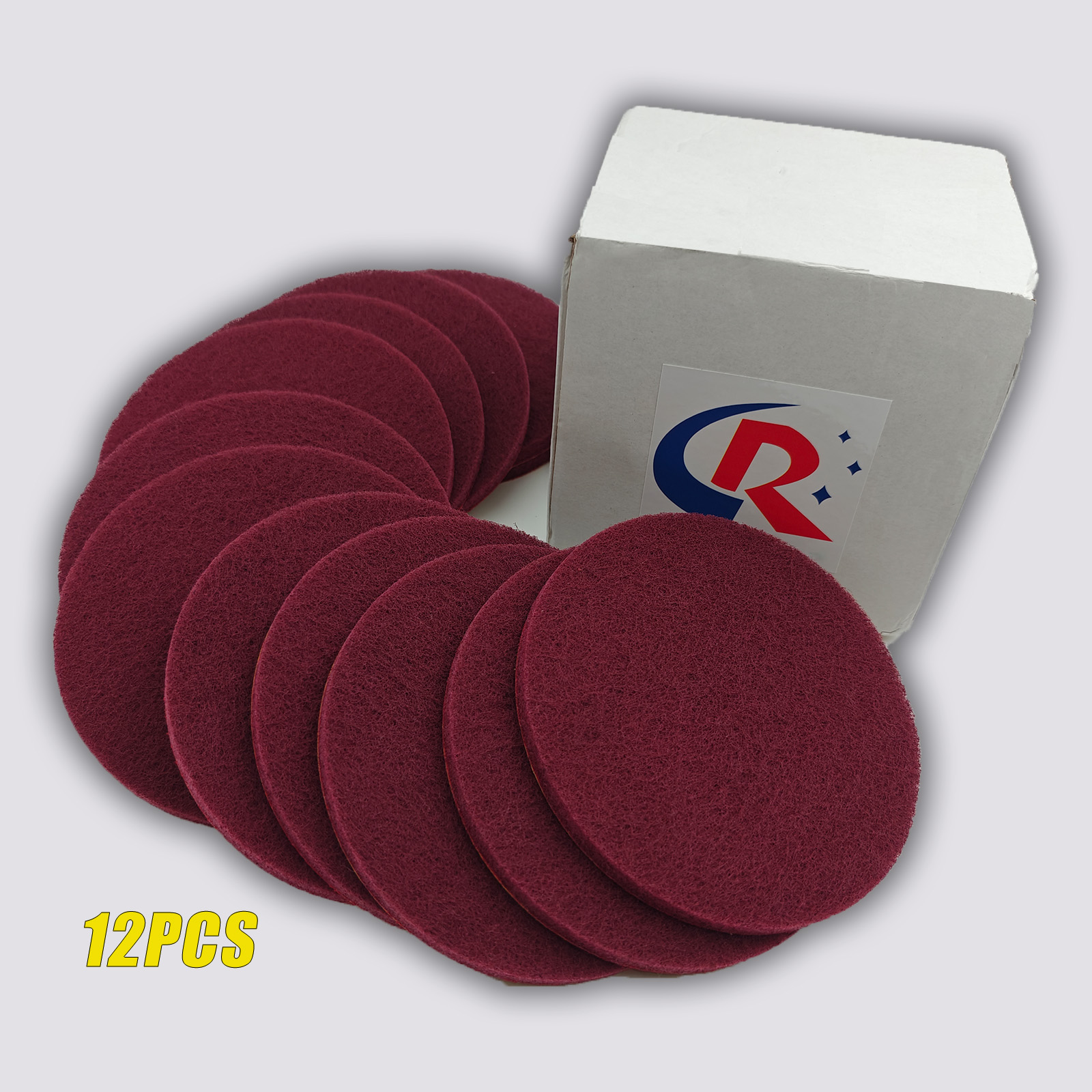 6-inch scouring pad with adhesive backing