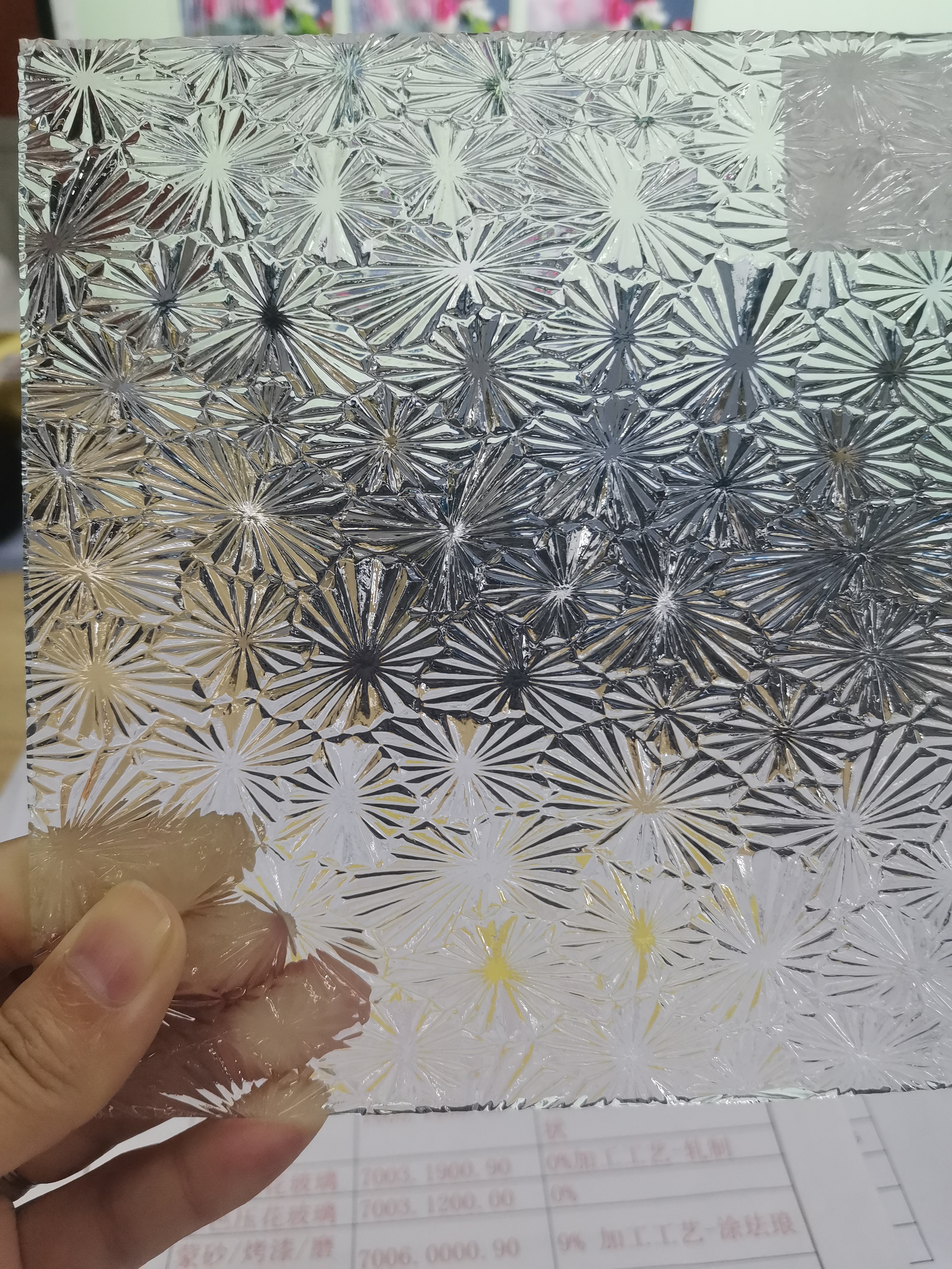 Clear Pattern Glass Flor