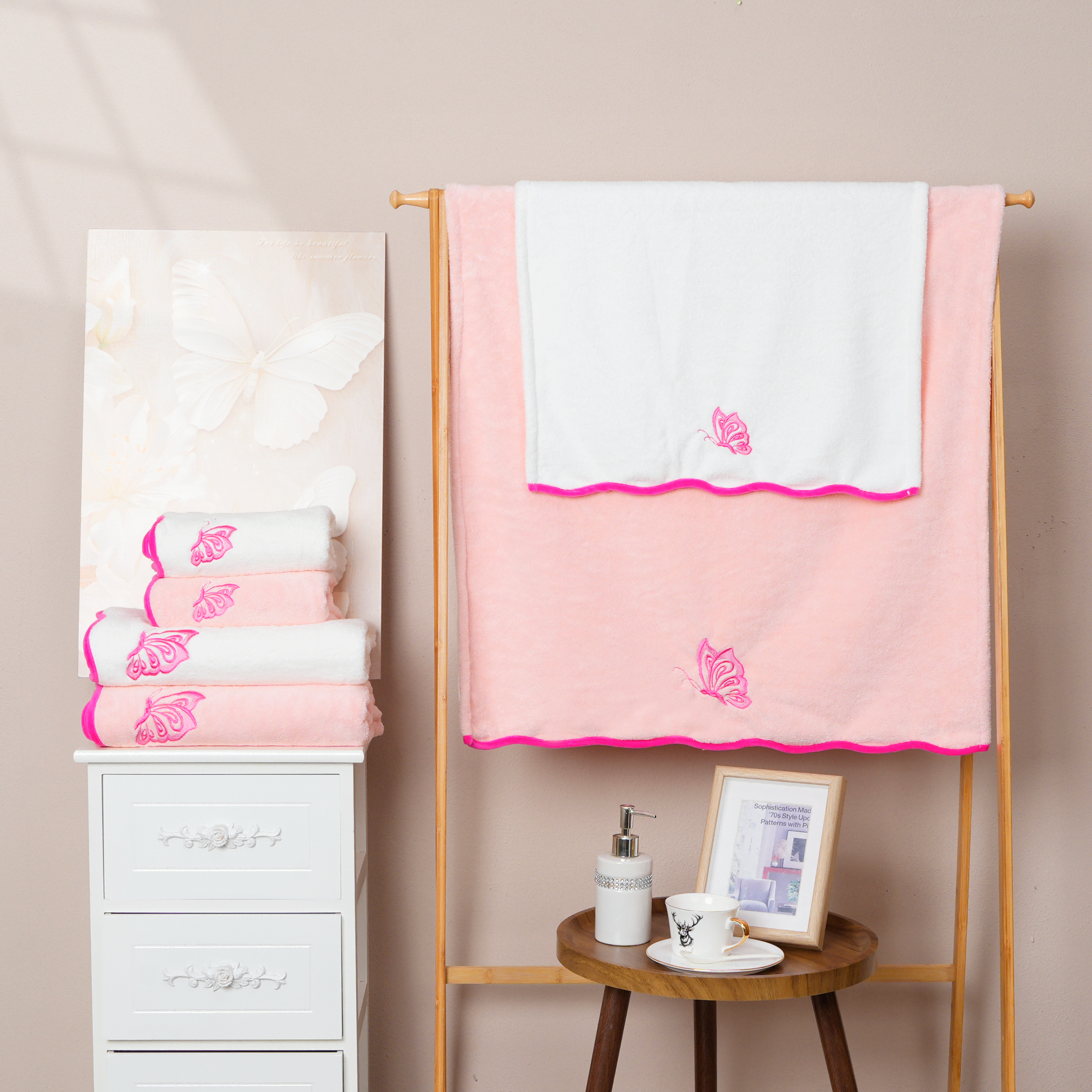 Coral Fleece Embroidery Towel