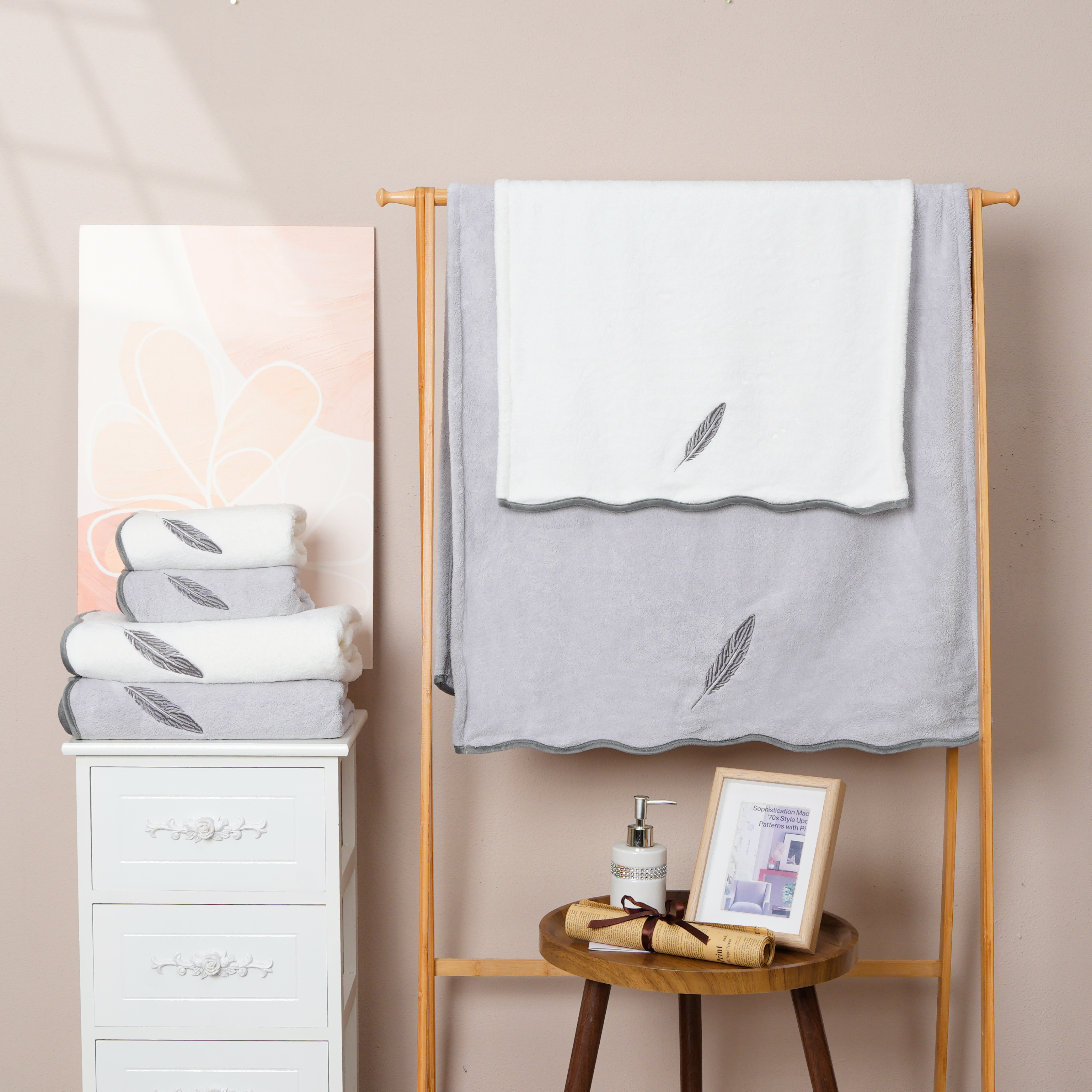 Coral Fleece Embroidery Towel