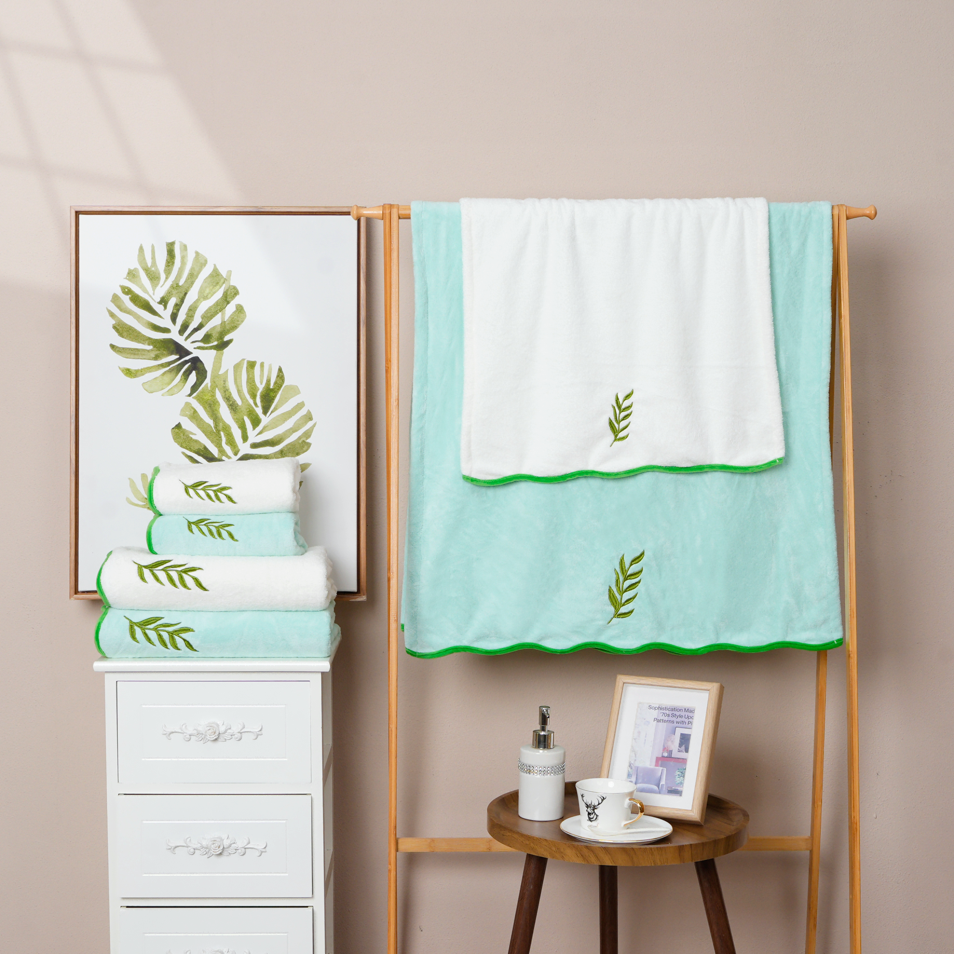 Coral Fleece Embroidery Towel
