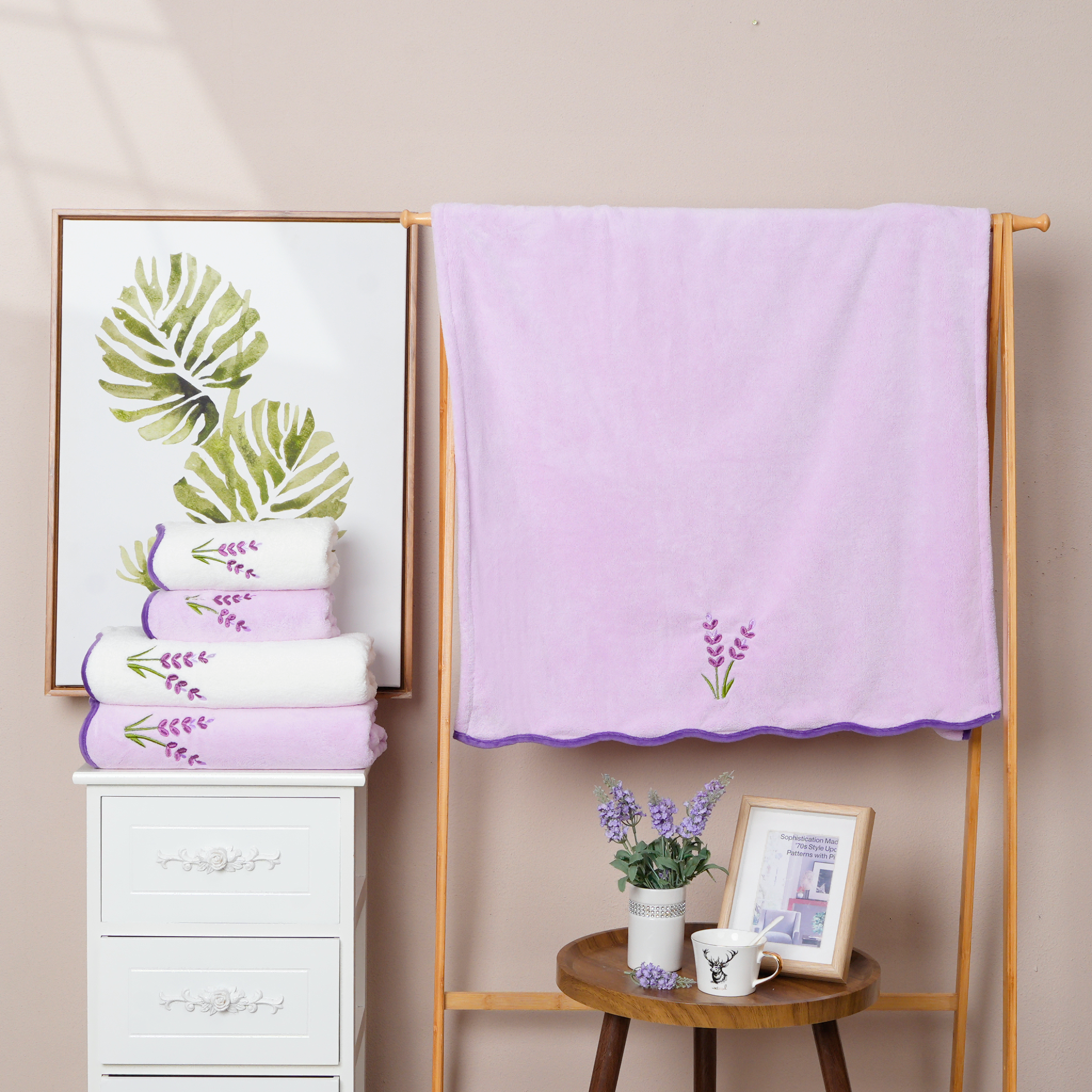 Coral Fleece Embroidery Towel