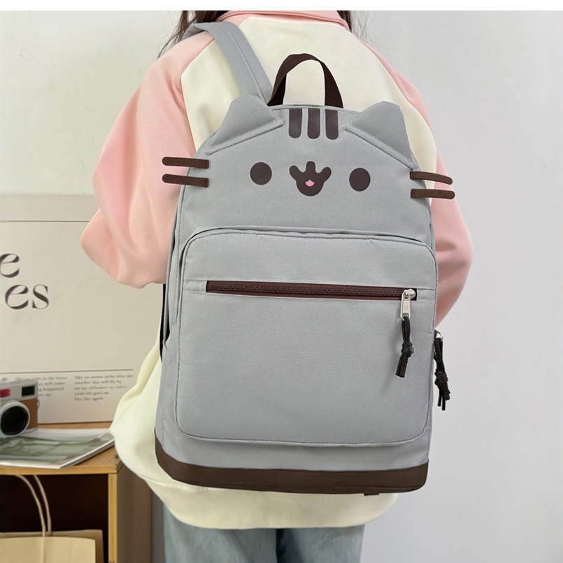 Haslor School Bag cat Cartoon College Backpack Large Bookbags for Teens Students, large capacity