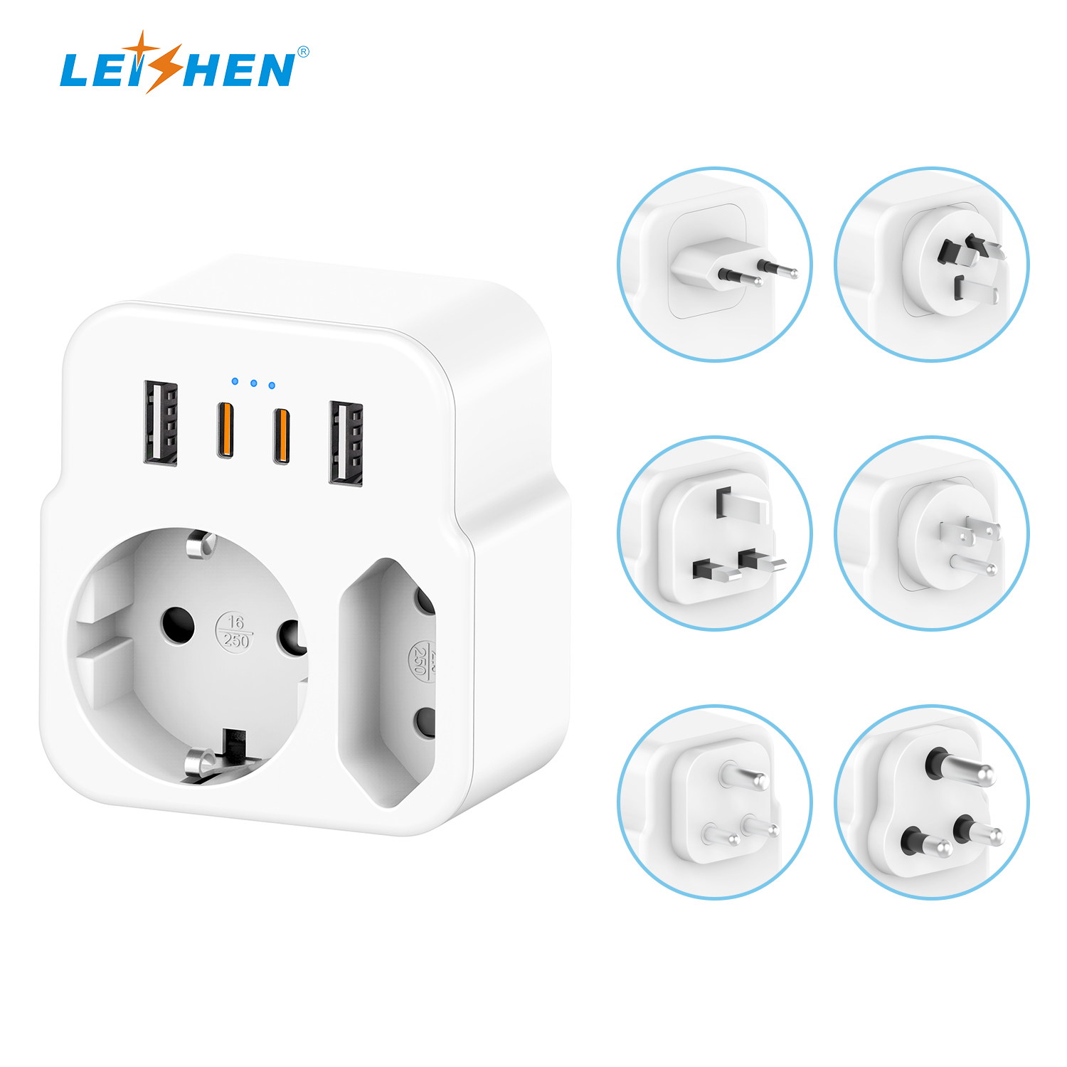 Replaceable pin European standard conversion plug