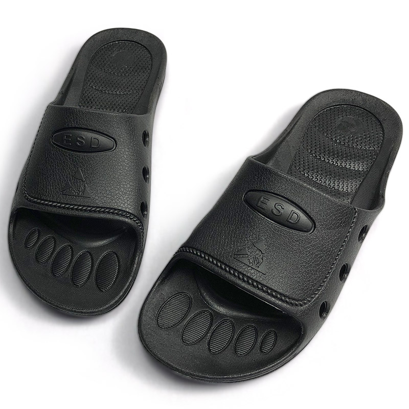 Anti static slippers with breathable holes on the side