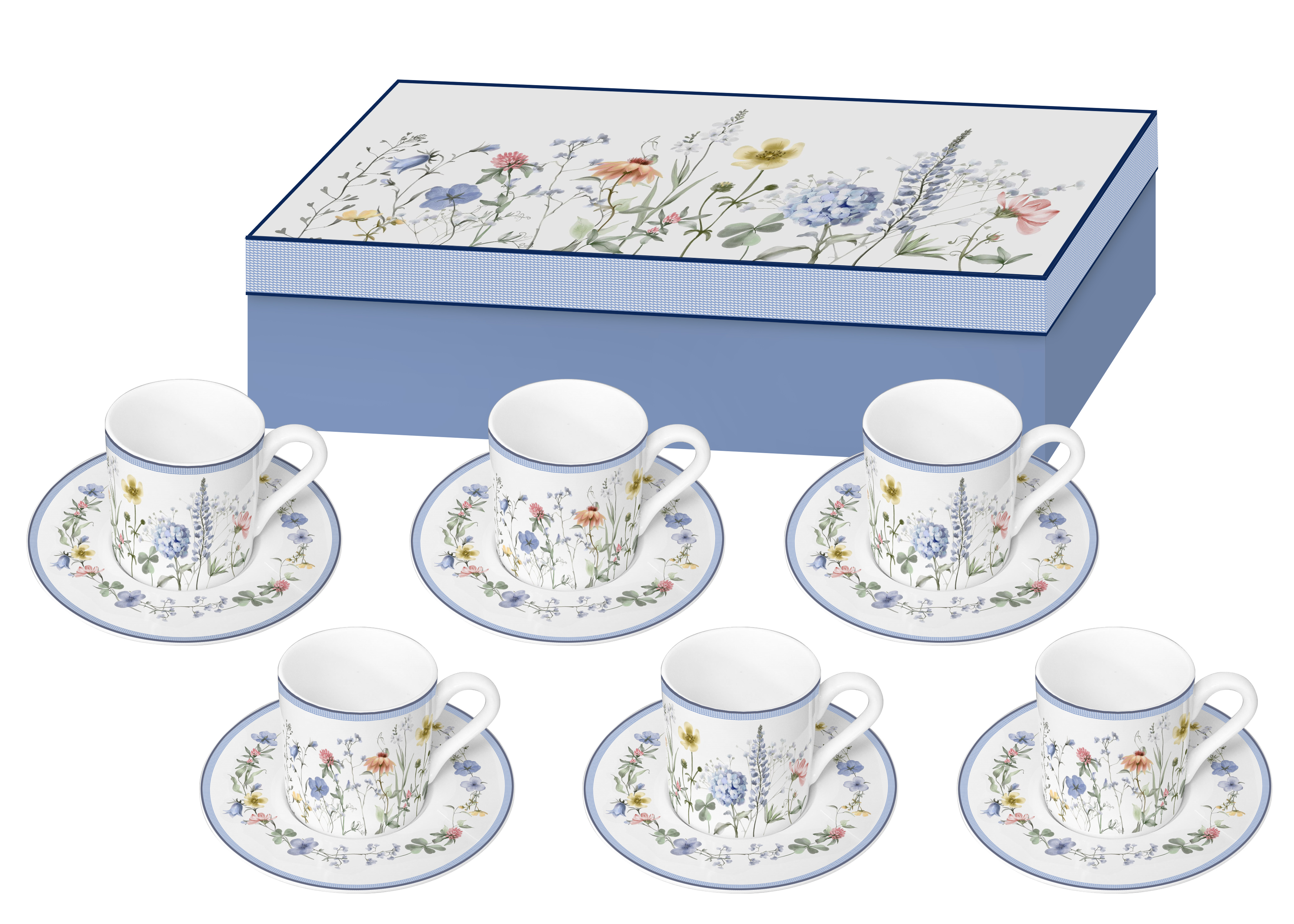 Set of 6 espresso coffee cup set