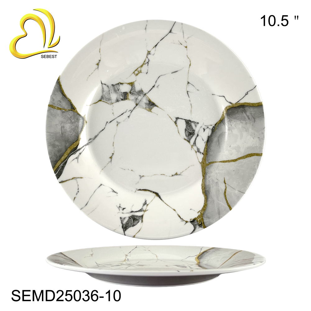 Sebest Melamine Marble Pattern Dinner Set Semd25036