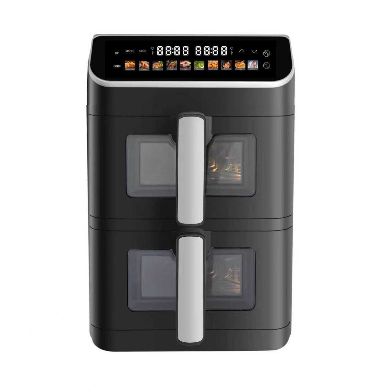 Double Basket Visual Air Fryer Smart Touch Control Oil-Free Cooking Kitchen Appliance