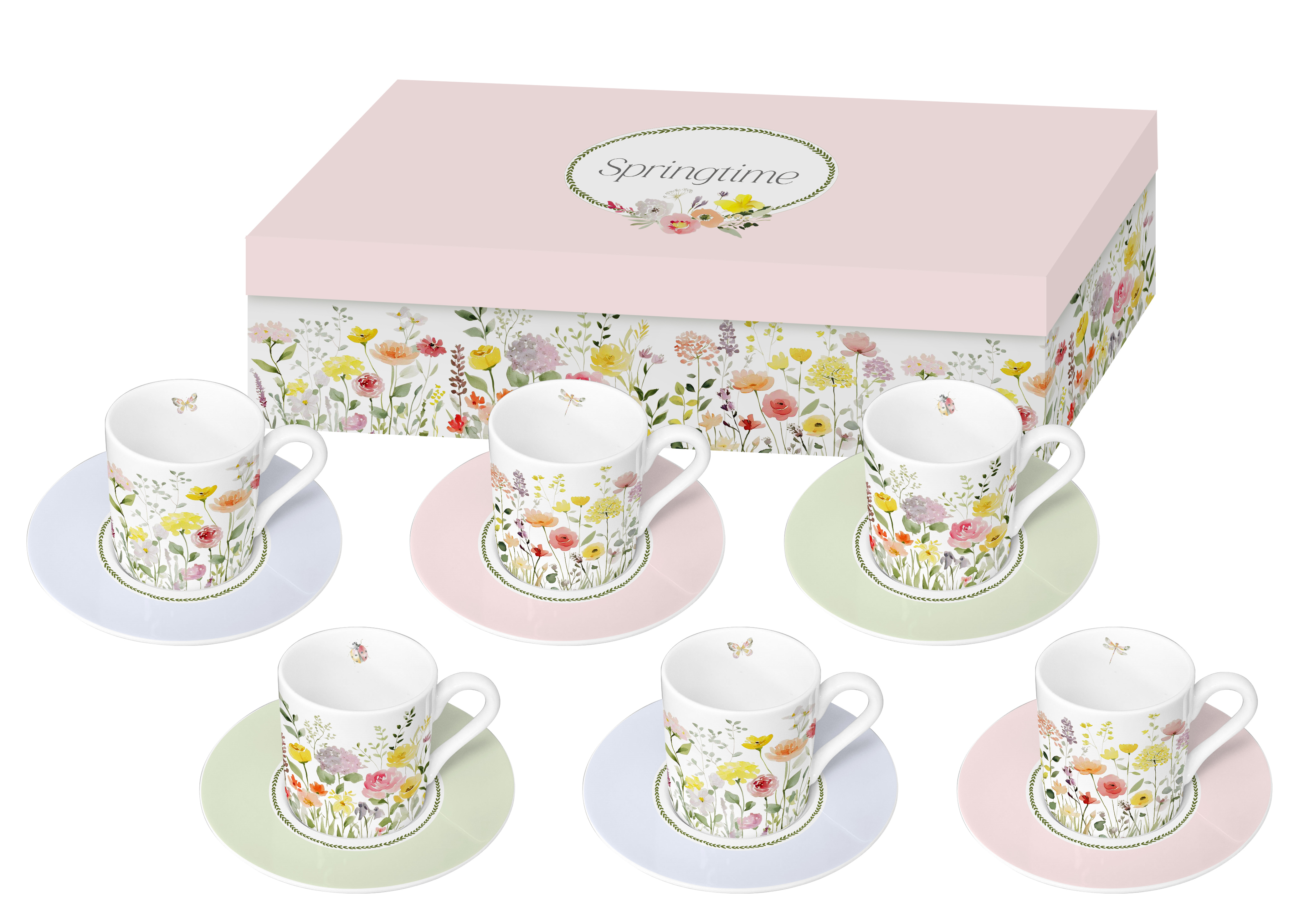 Set of 6 espresso coffee cup set
