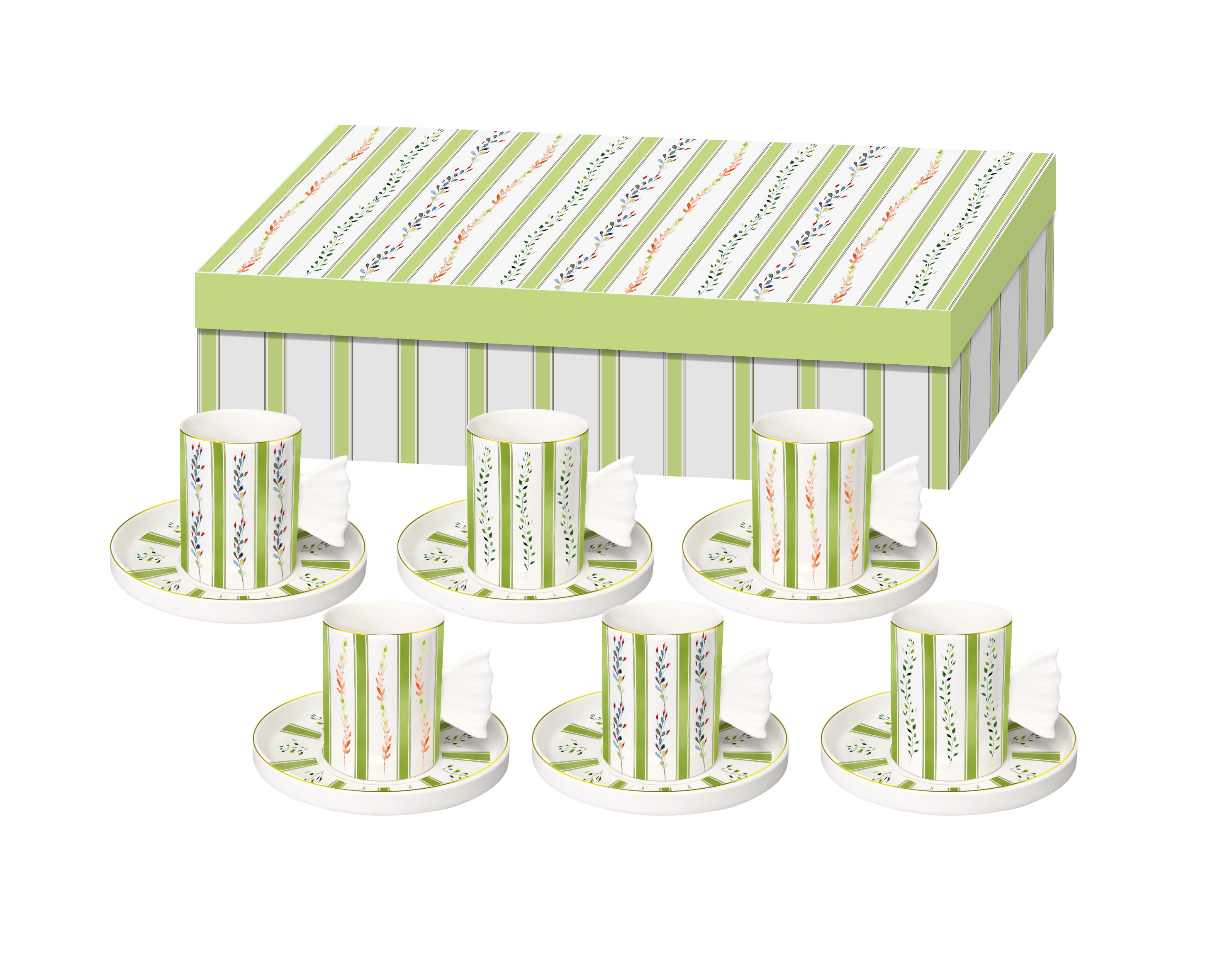 Set of 6 espresso coffee cup set