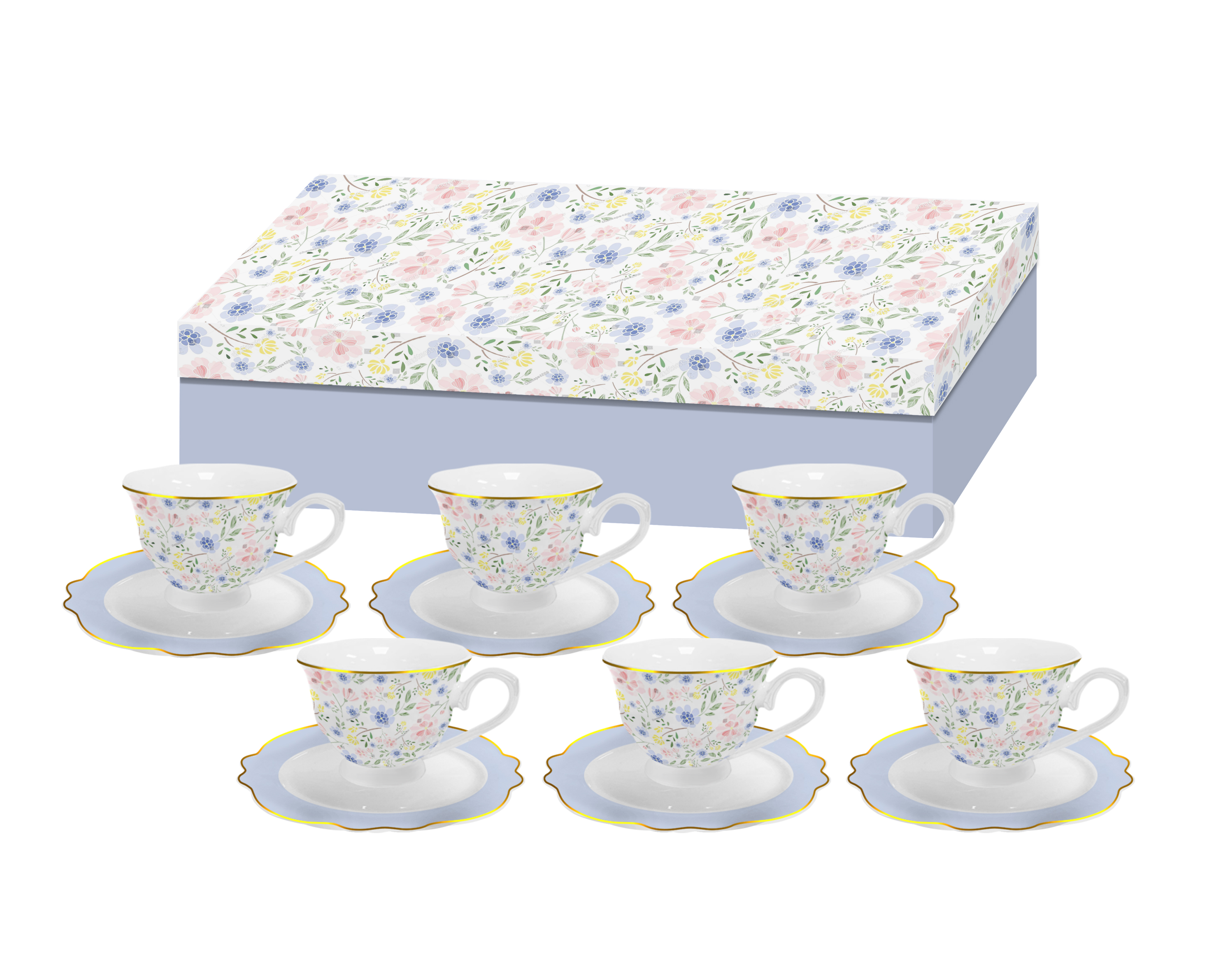 Set of 6 espresso coffee cup set