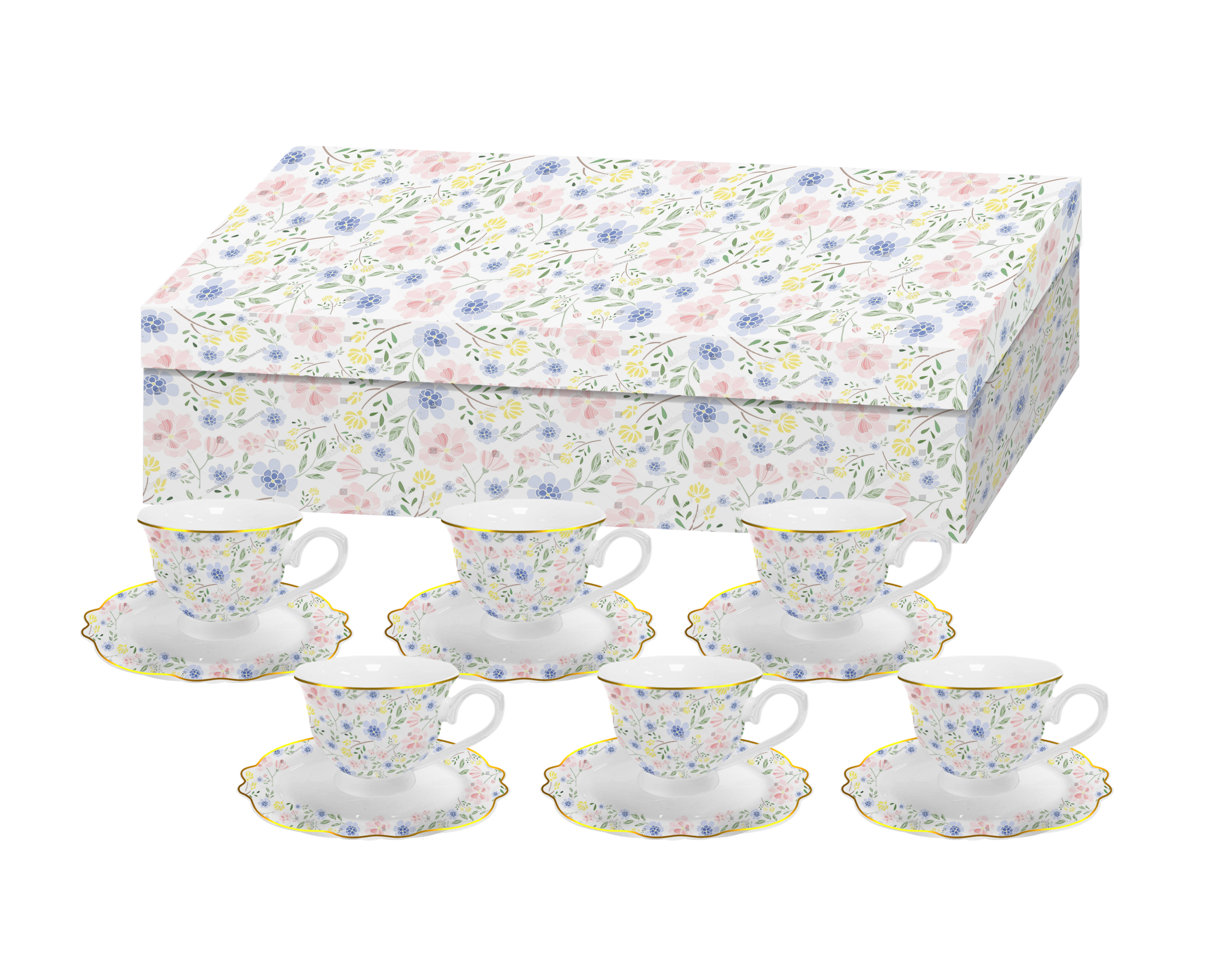 Set of 6 tea cup set