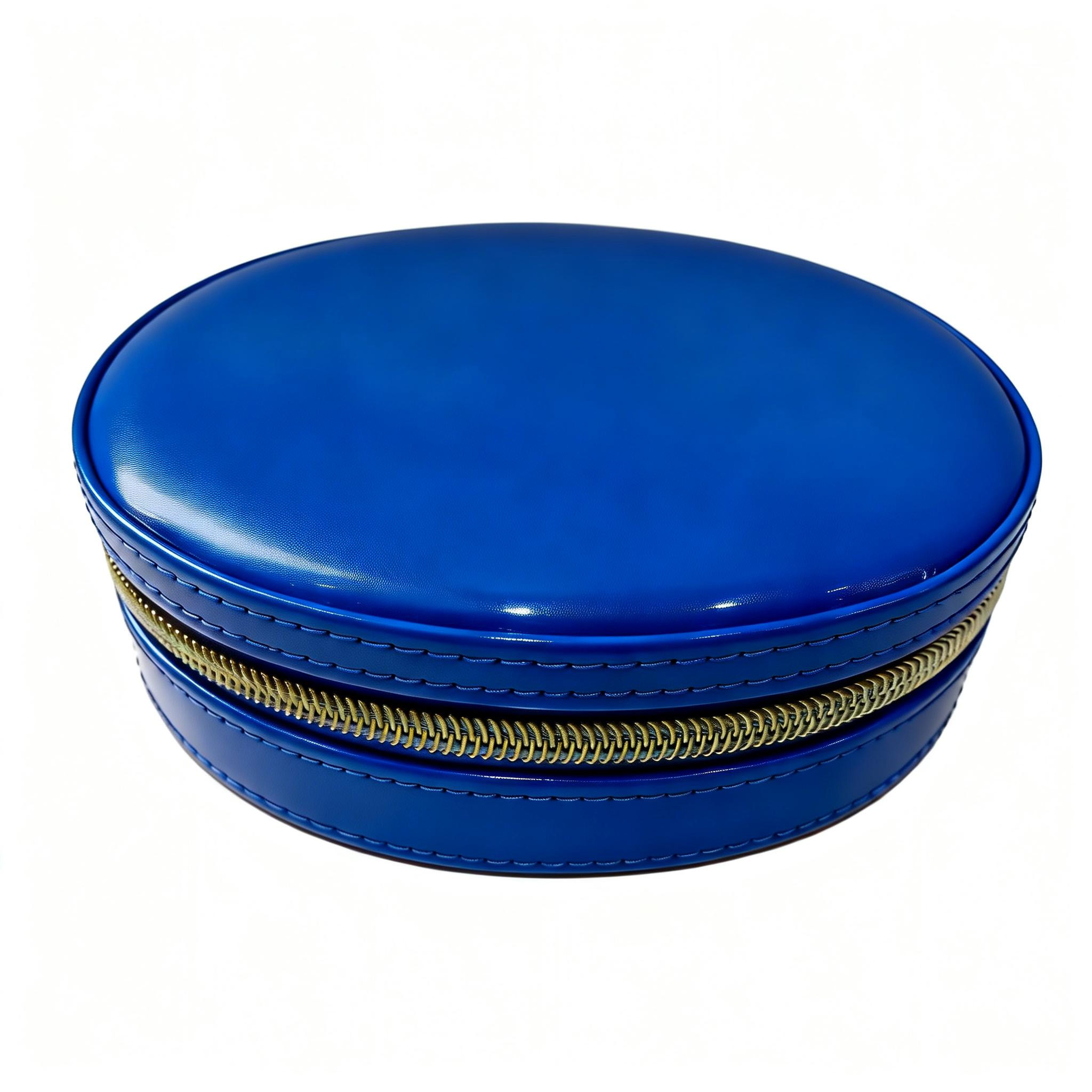 Fashion Vegan Leather Round Cosmetic Boxes case Packing Beauty Cases Colletction
