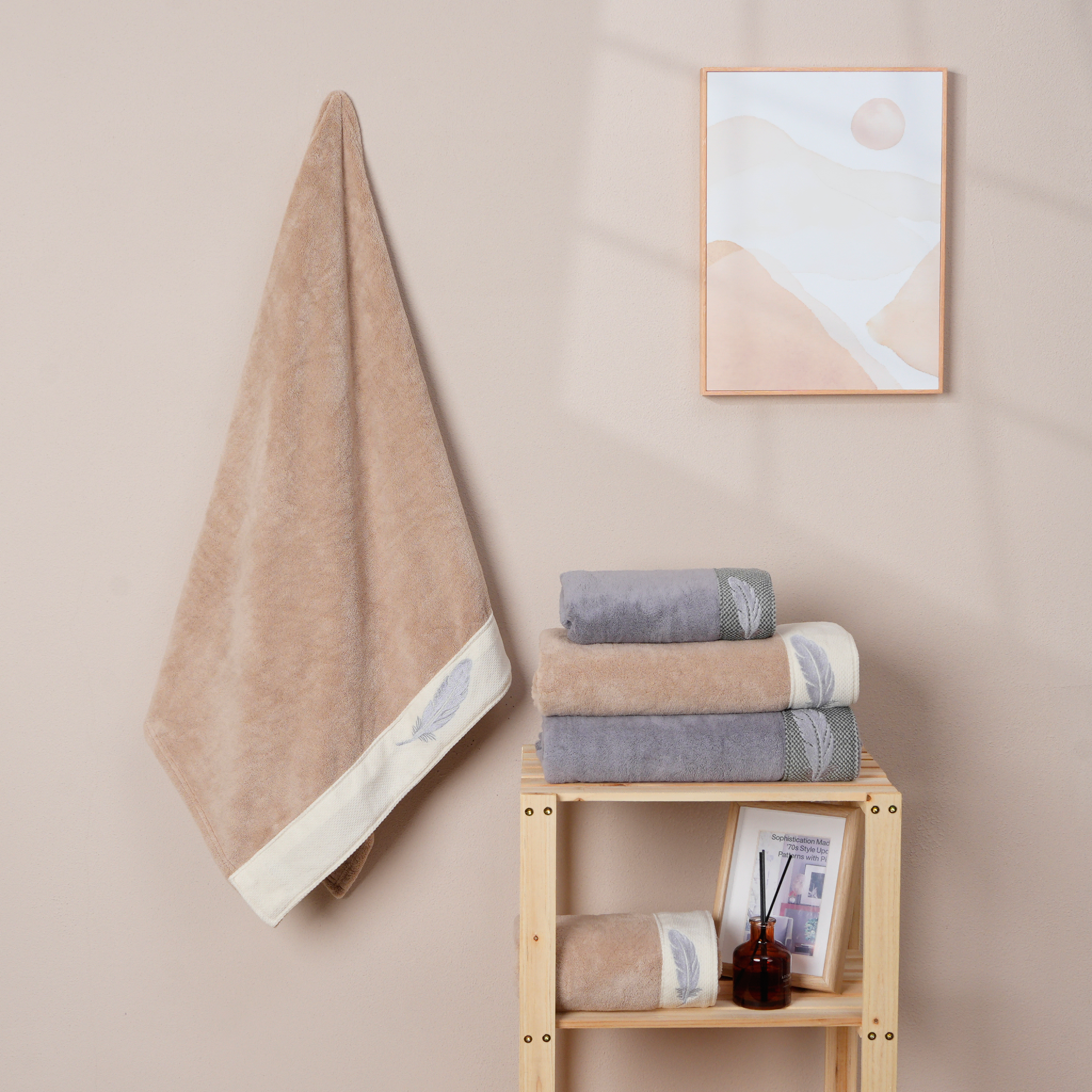 Coral Fleece Chenille Embroidery Towel