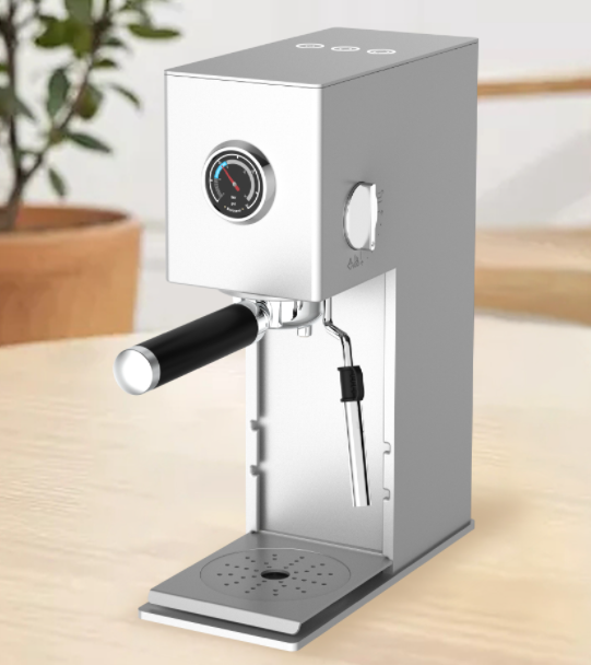 TC53AM Coffee Machine, Aluminum Alloy, Pressure Gauge, Hot Water/Steam, Descaling/Low Water