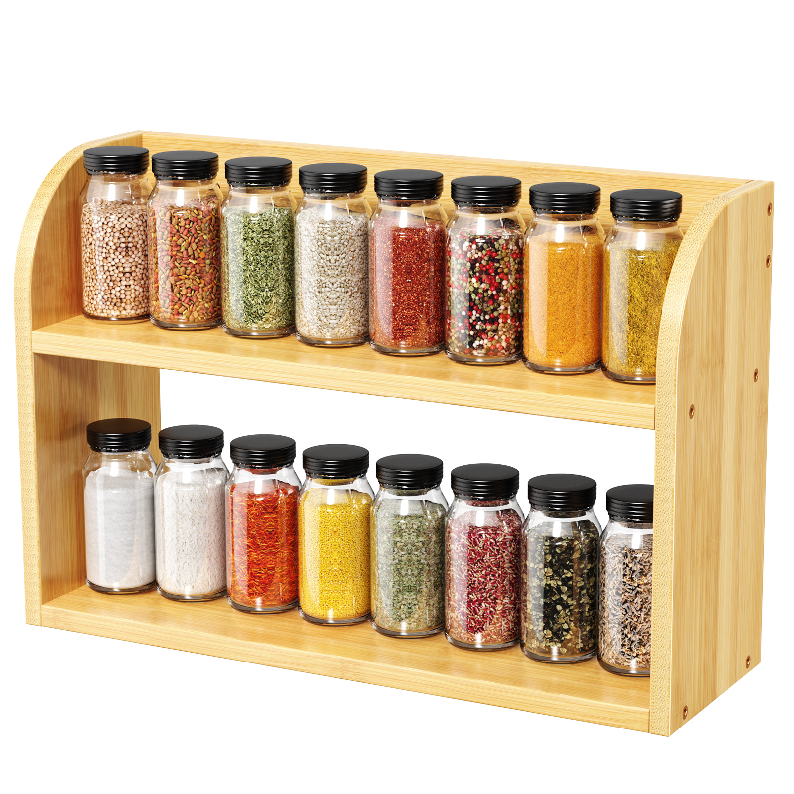 Kichen bamboo jar storage rack