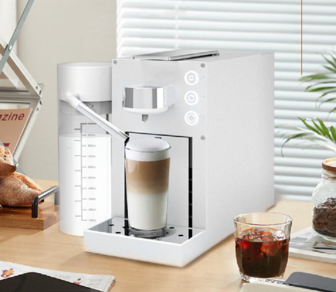 Capsule coffee machine, Nespresso, cappuccino, touch controls, aluminum alloy