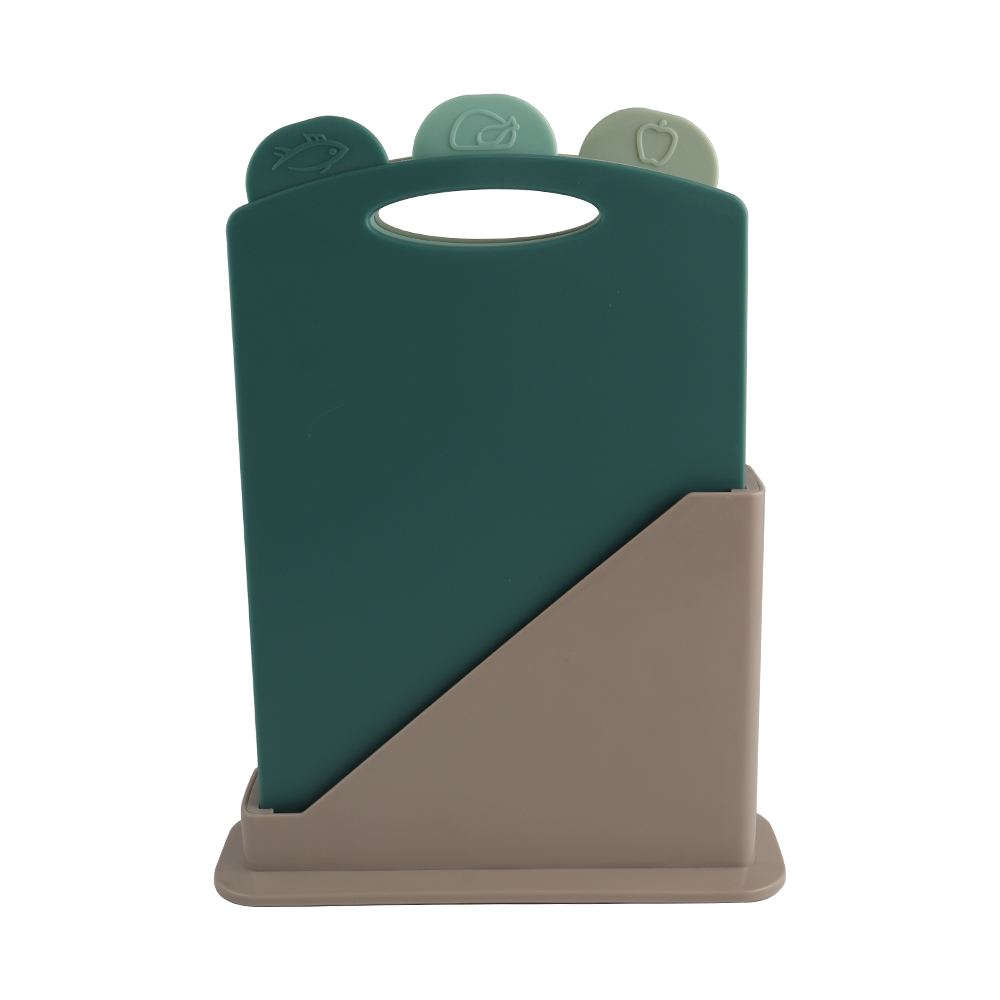 Hip-home Color-Coded Plastic Cutting Board Set with Storage Base Kitchen Chopping Boards