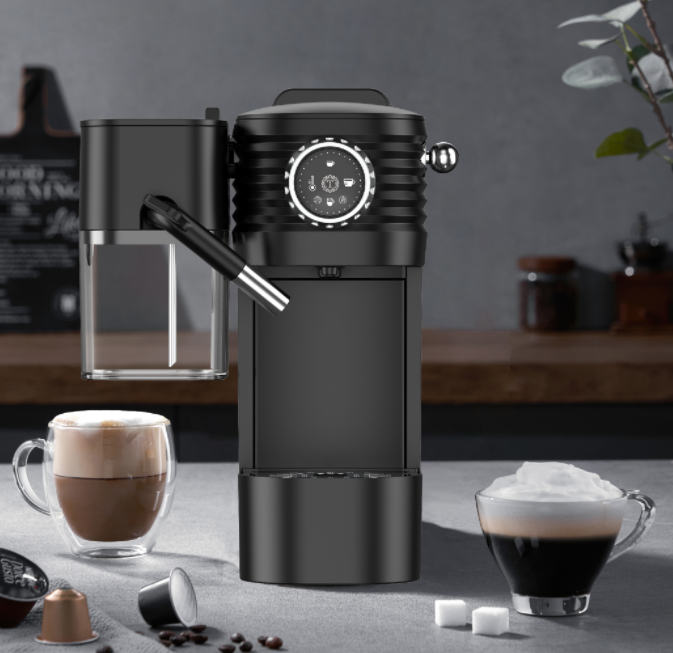 Capsule coffee machine, Nespresso, touchscreen, compact size, adjustable cup size/temp, cappuccino