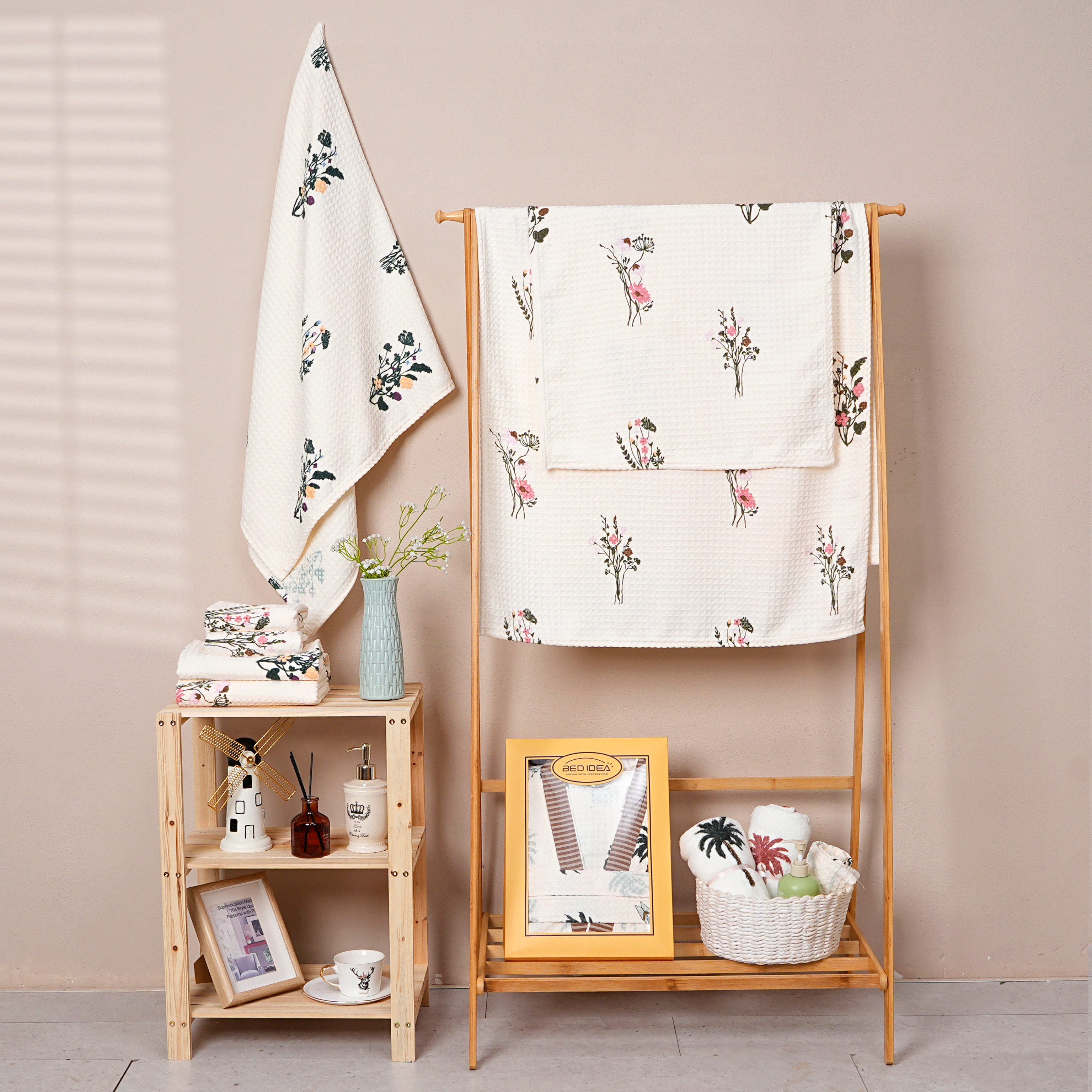Coral Fleece Waffle Printed Towel