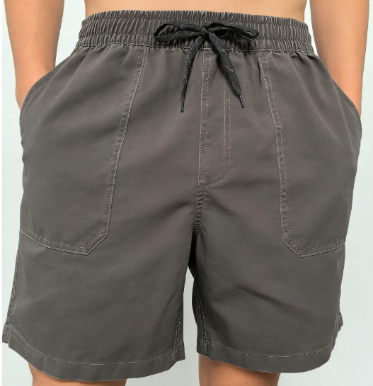 Men's casual solid washed beach shorts