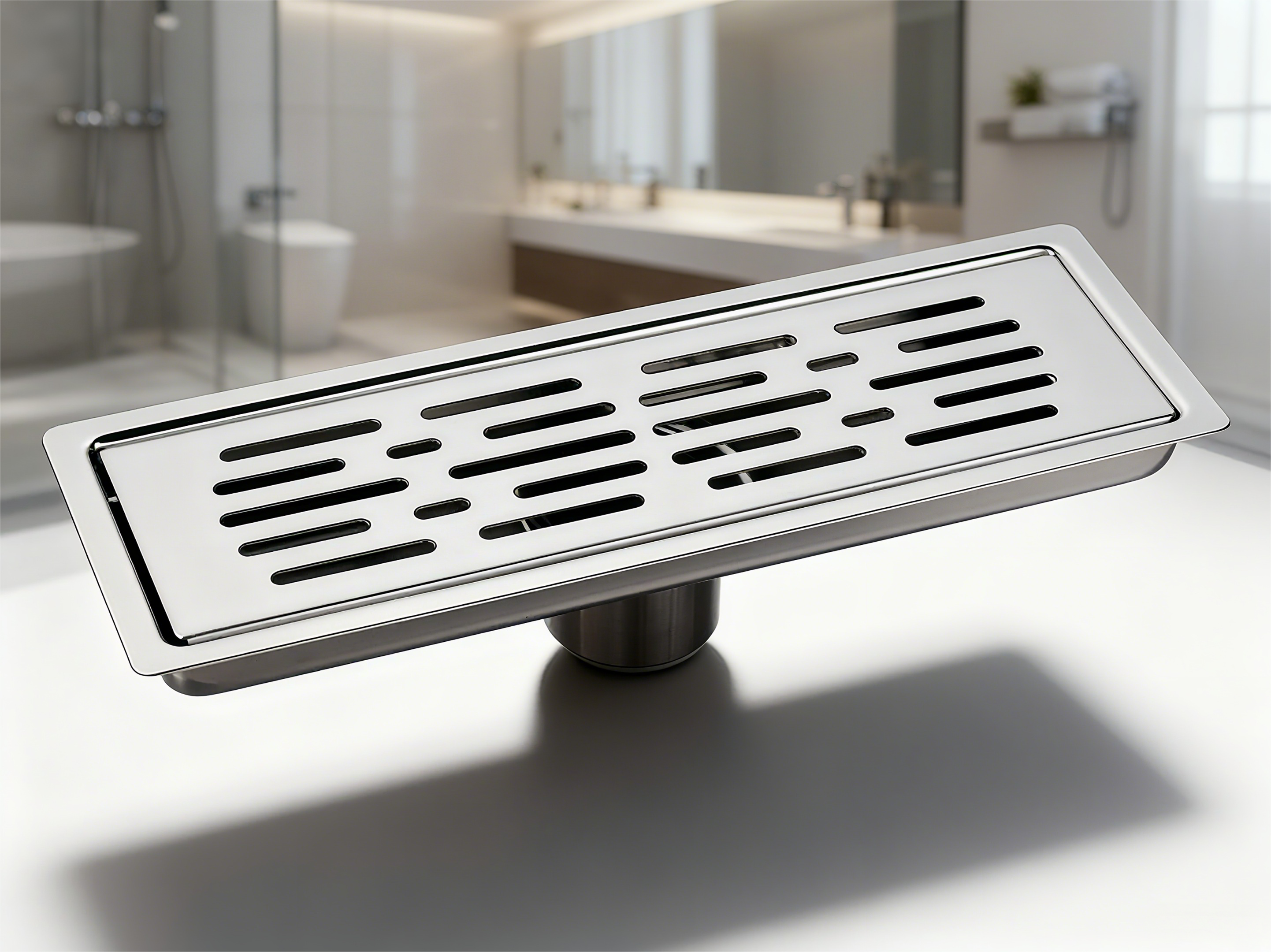 Linear stainless steel drain