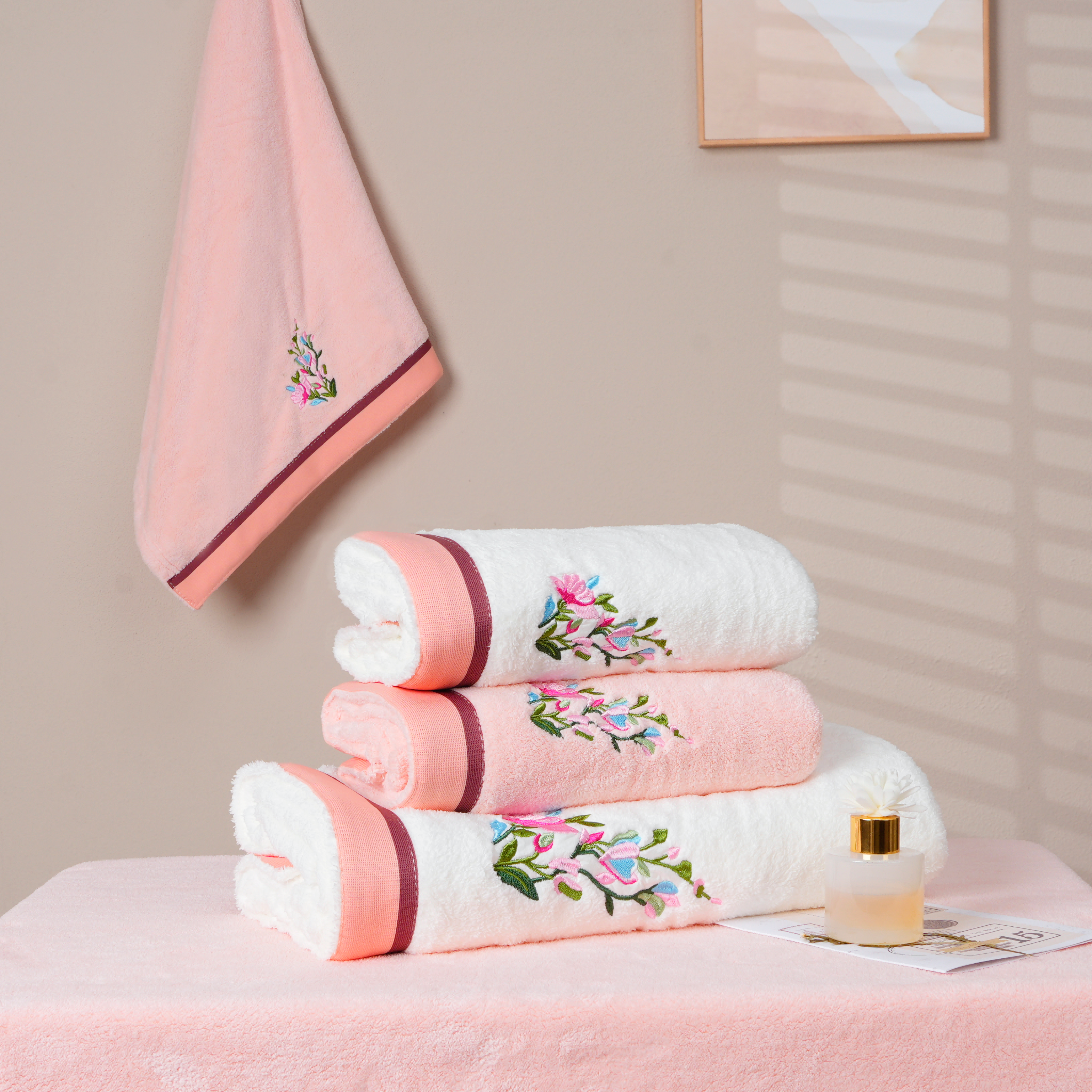 Coral Fleece Embroidery Towel