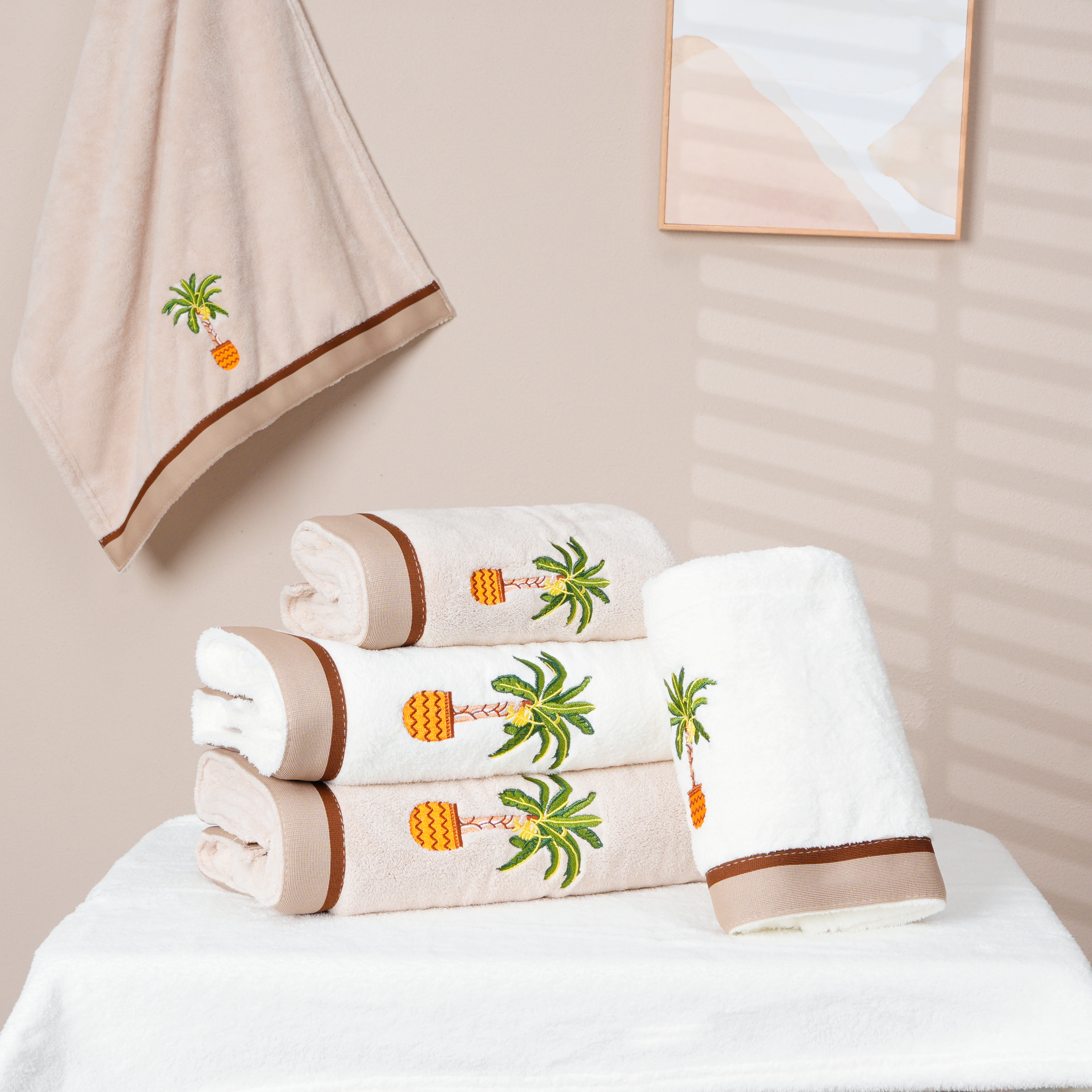 Coral Fleece Embroidery Towel