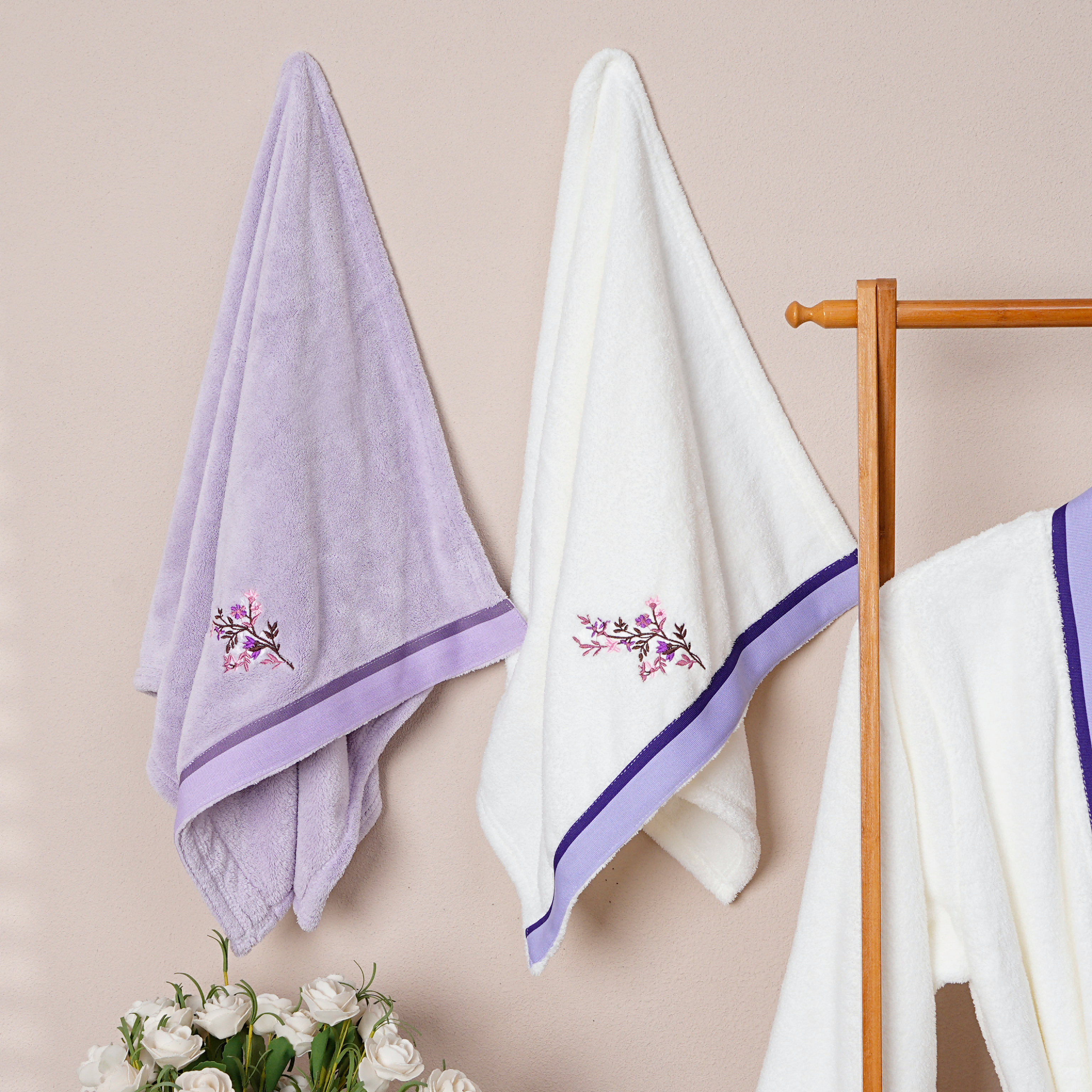 Coral Fleece Embroidery Towel