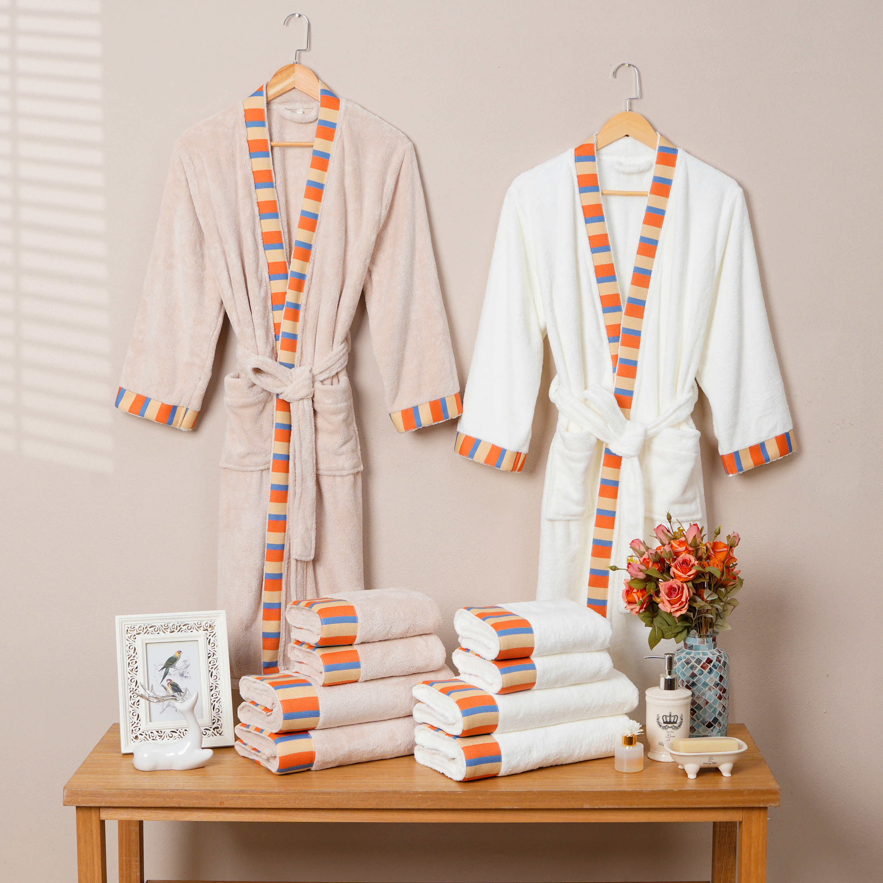 Coral Fleece Tape Bathrobe
